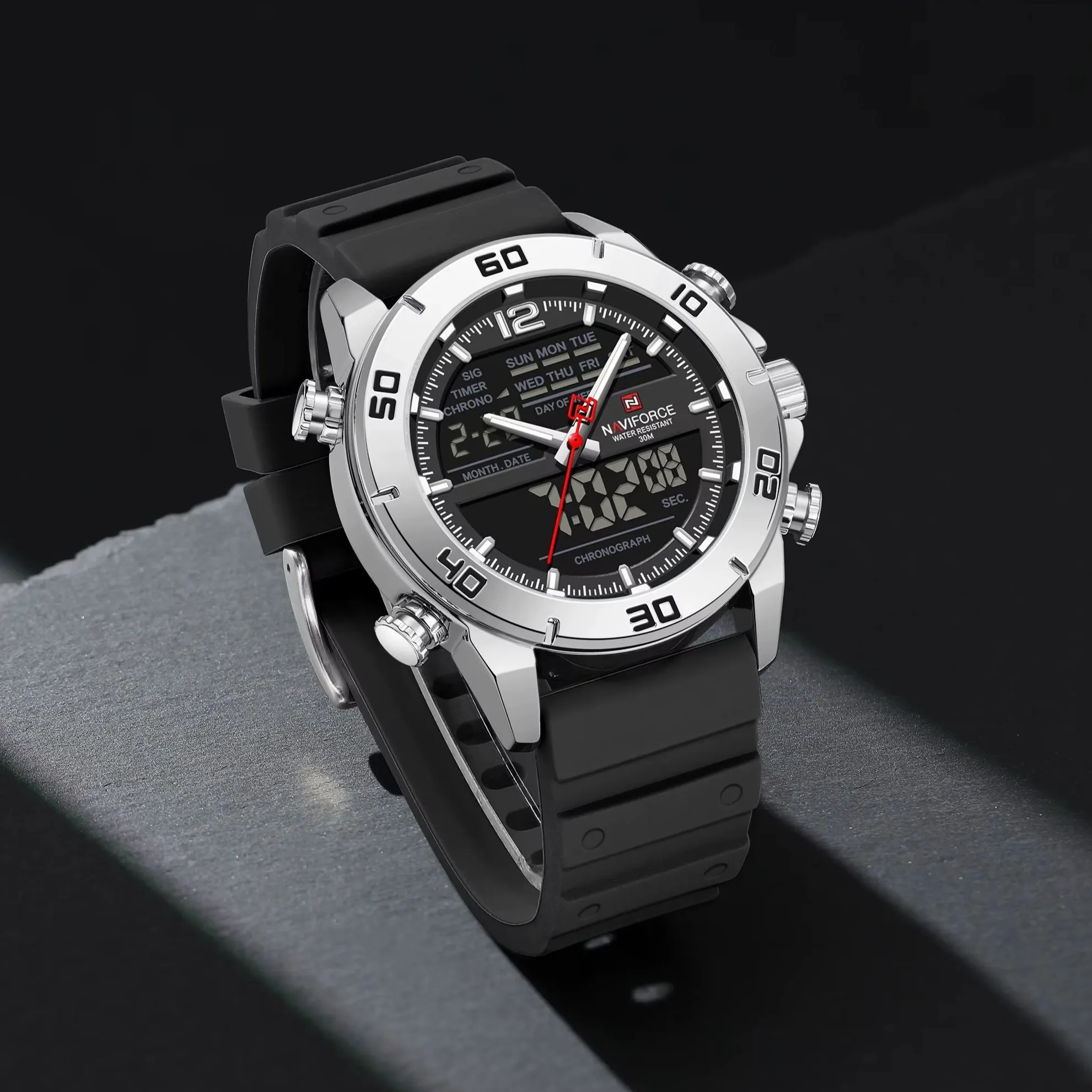 Naviforce 9253-T For Man - Silver Black