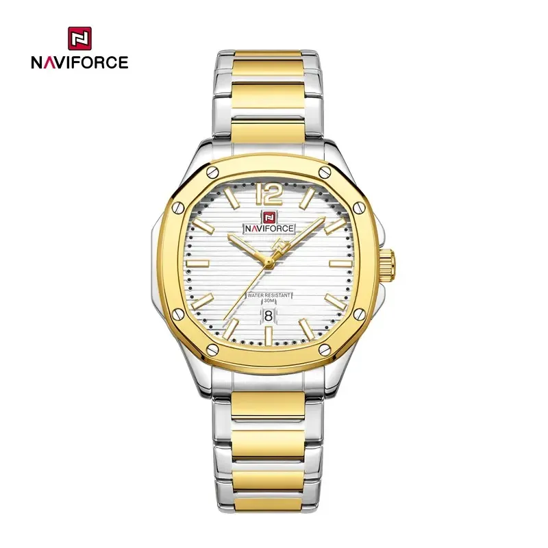 Naviforce 9243 For Men - Gold White