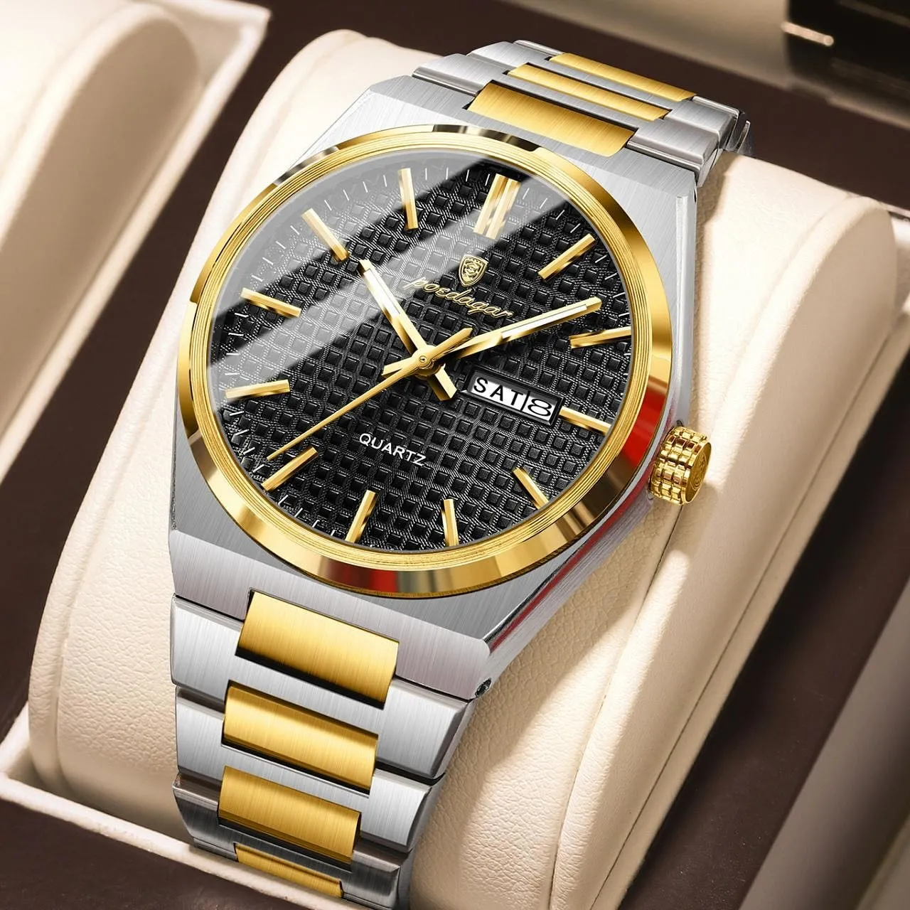 Poedagar 874 CH For Men - Gold Black