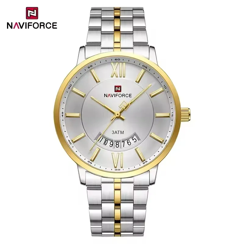 Naviforce 9238 - Silver Gold For Men