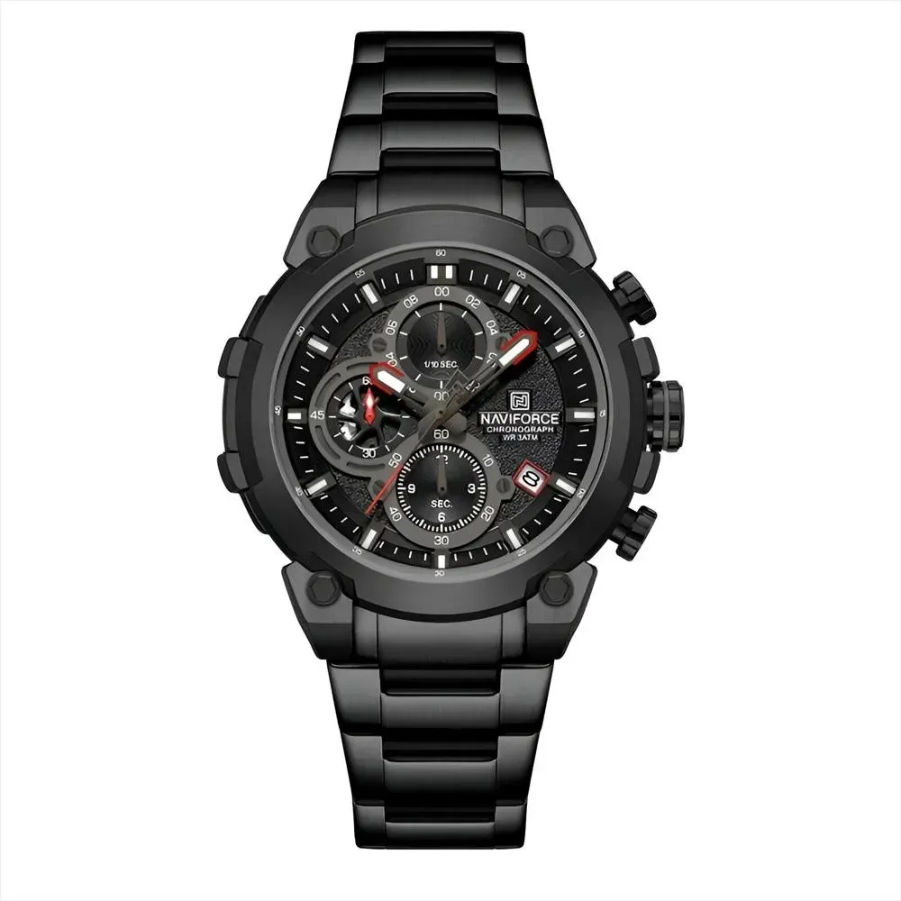Naviforce 8071 For Men - Black Red
