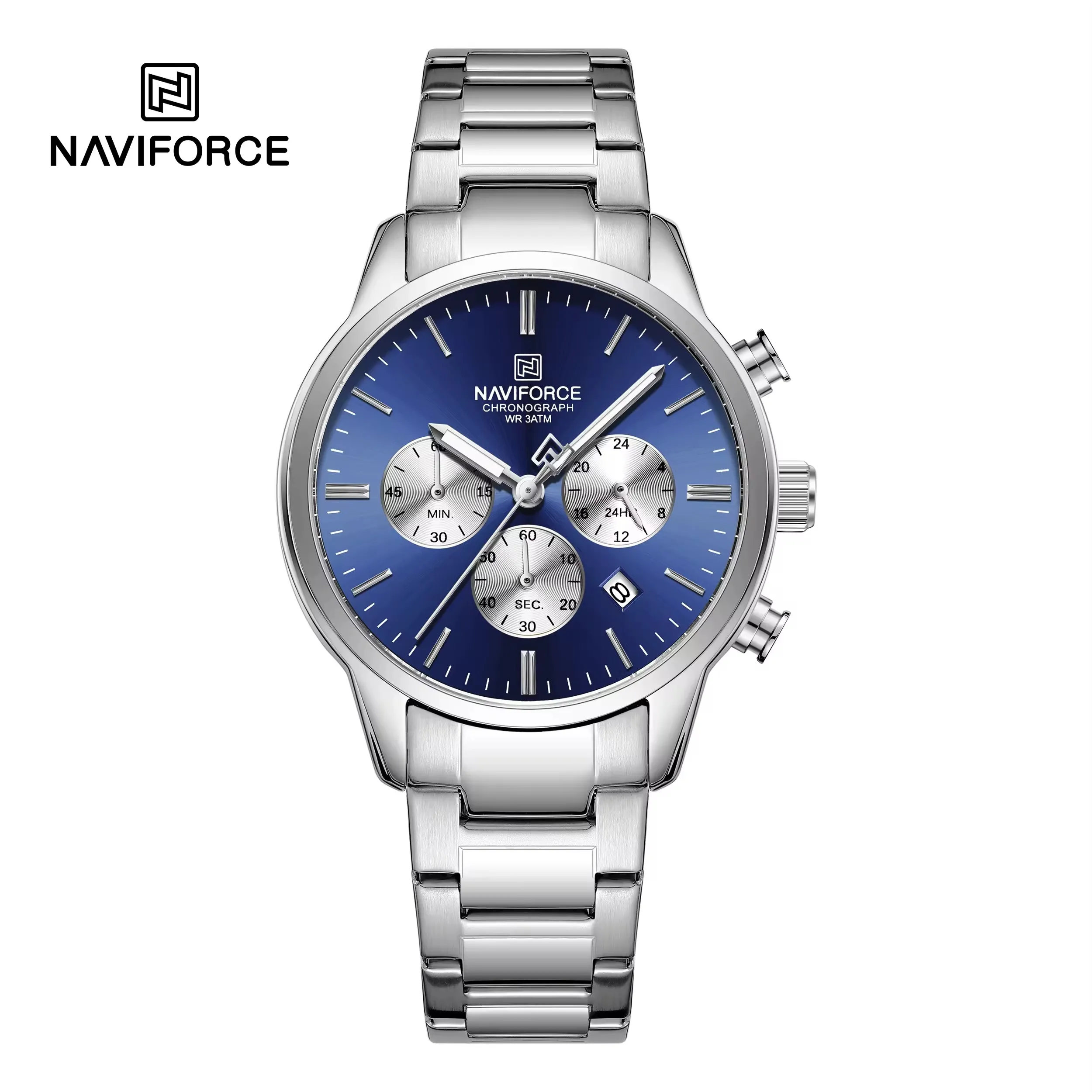 Naviforce 8076 For Men - Silver Blue