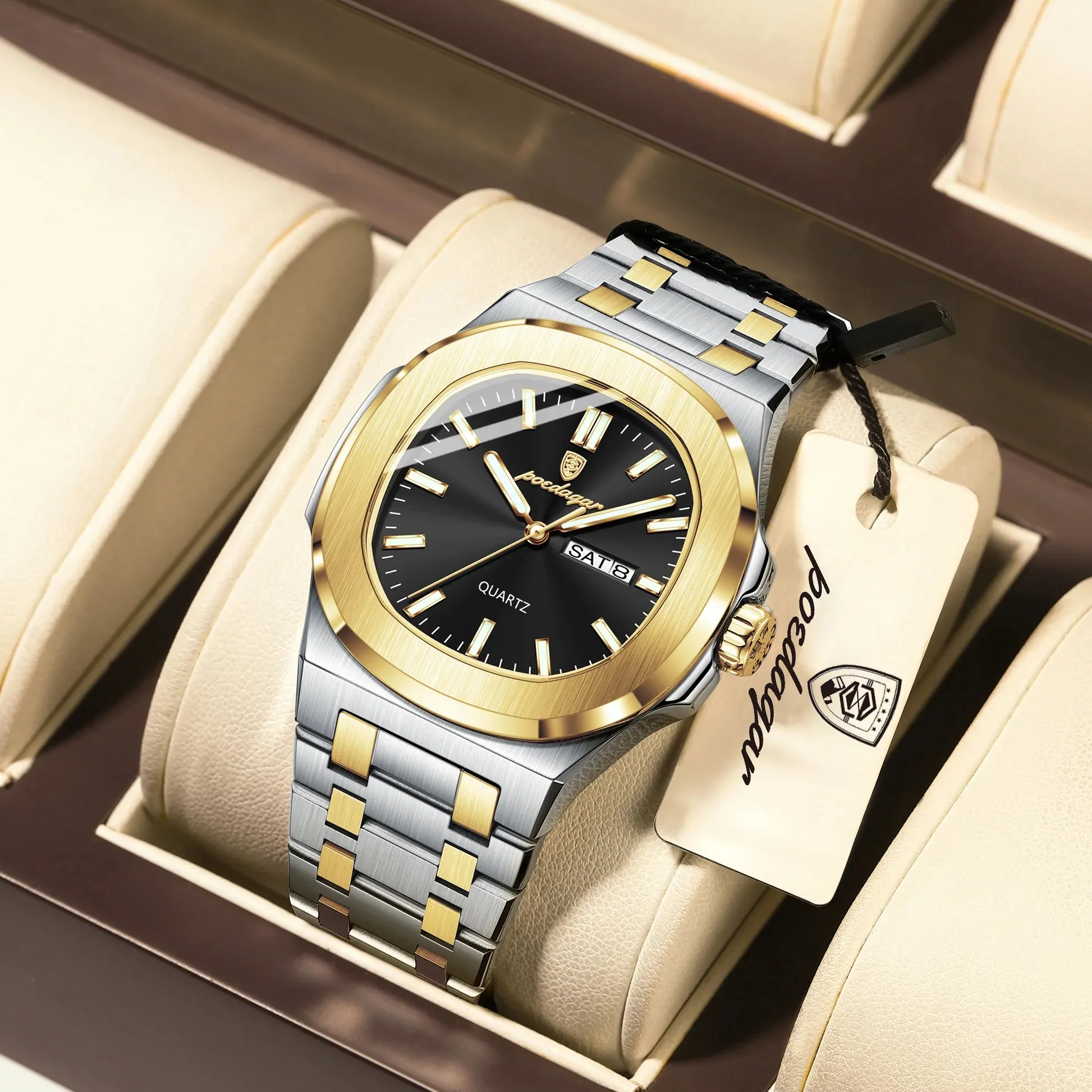 Poedagar 853 CH For Men - Gold Black
