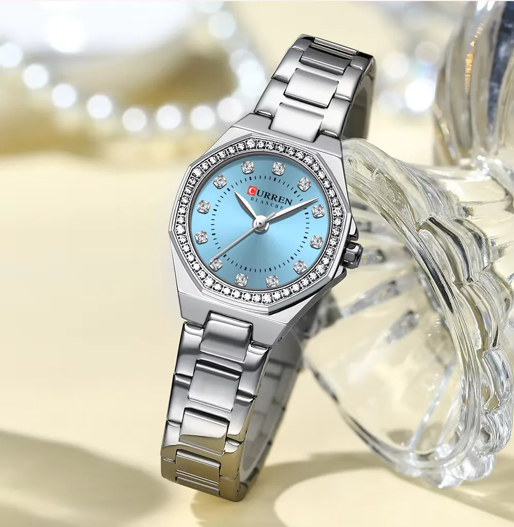 Curren 9100 CH For Women - Silver Blue