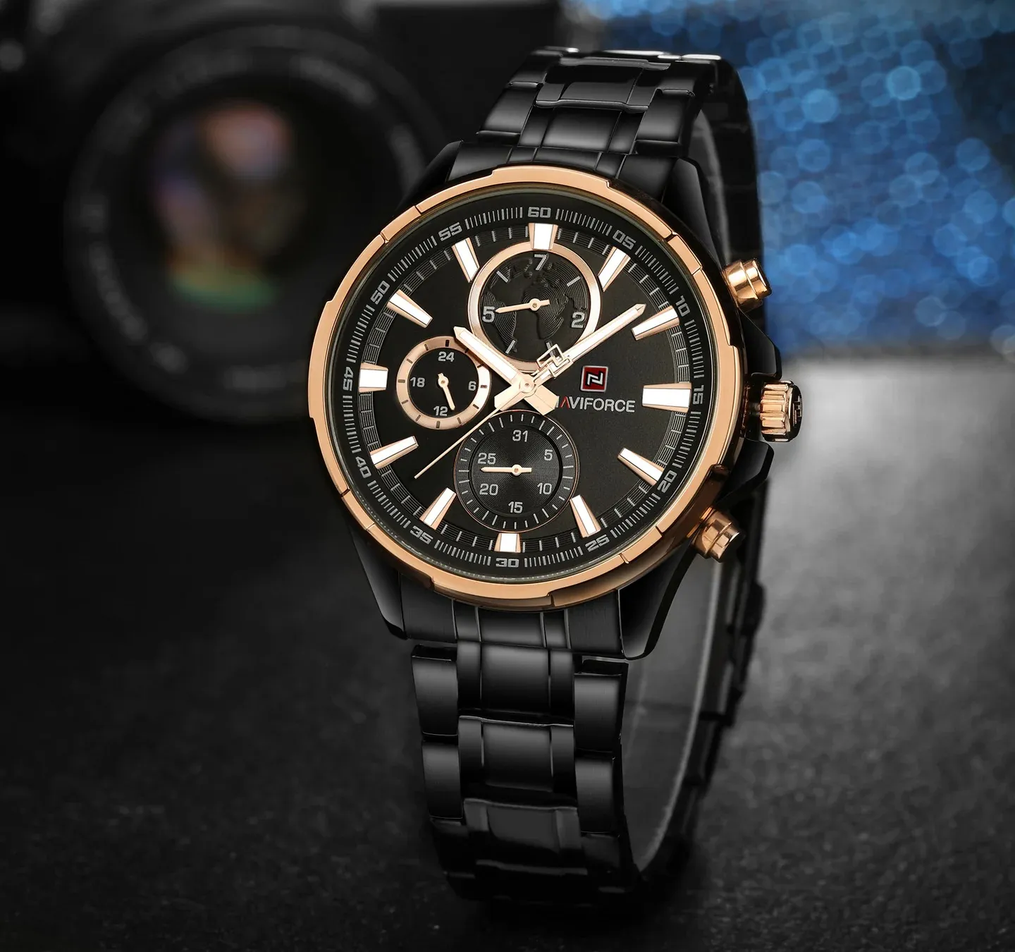 Naviforce 9089 CH - Black Gold