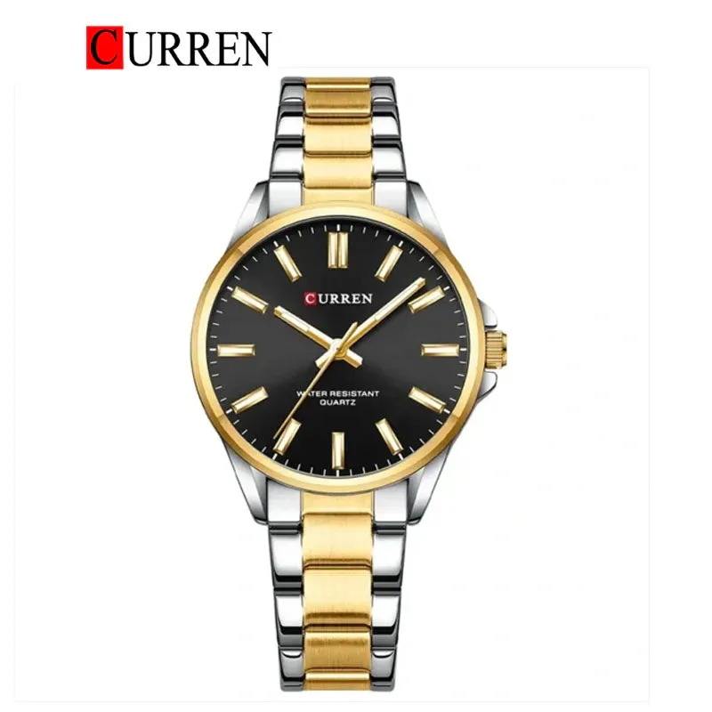 Curren 9090 - Silver Gold Black For Woman