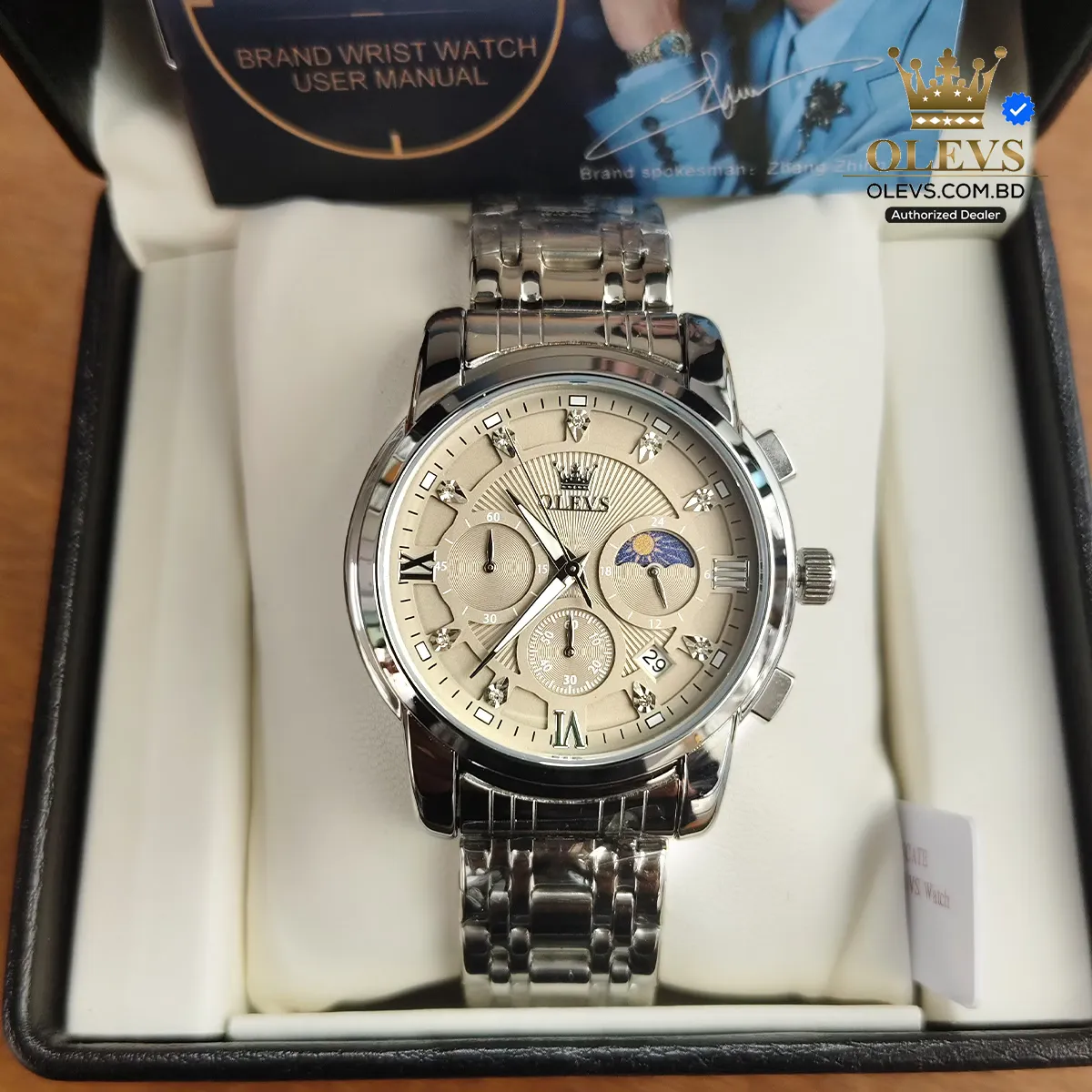 Olevs 2951 CH – Silver Gray For Men