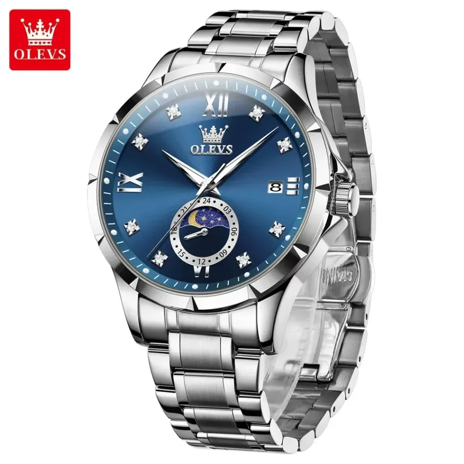 Olevs 2956 CH – Sliver Blue For Men