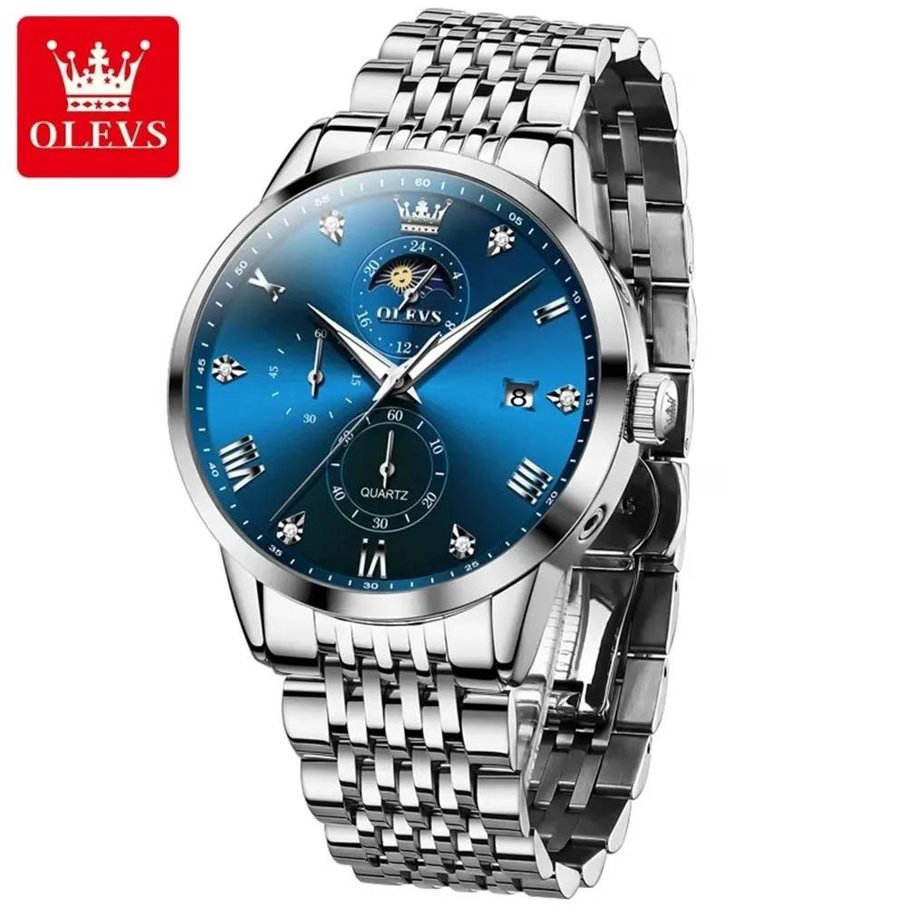 Olevs 2925 CH – Sliver Blue For Men