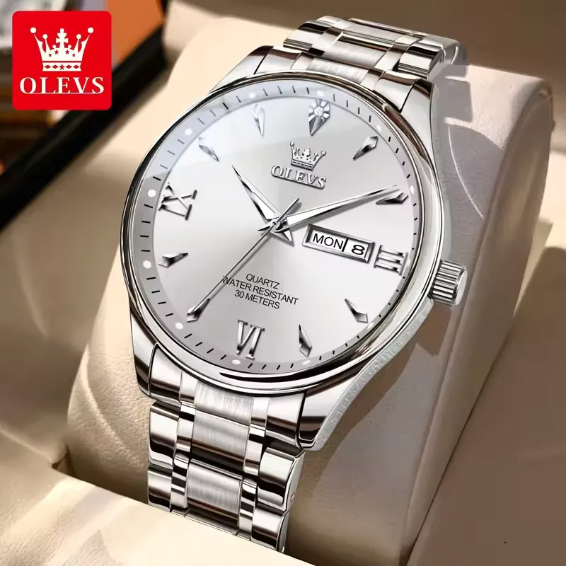Olevs 9806 CH For Men - Silver