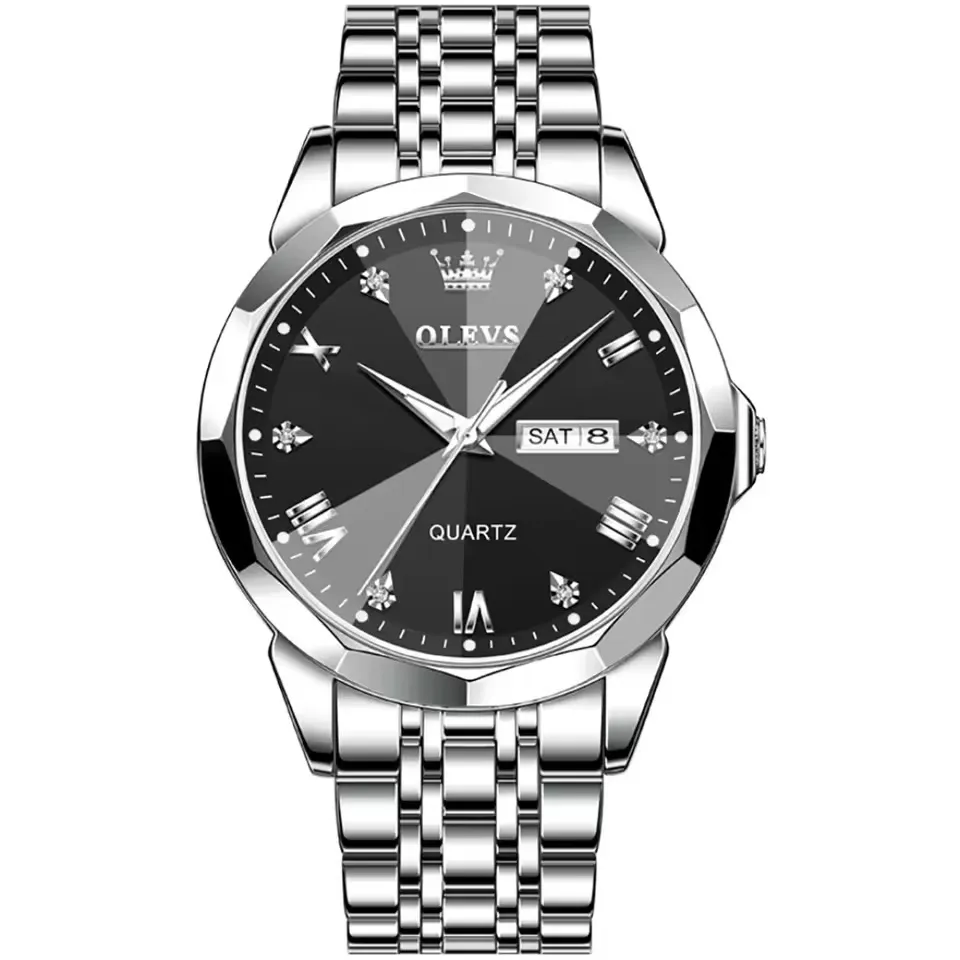 Olevs 9931 For Men - Silver Black