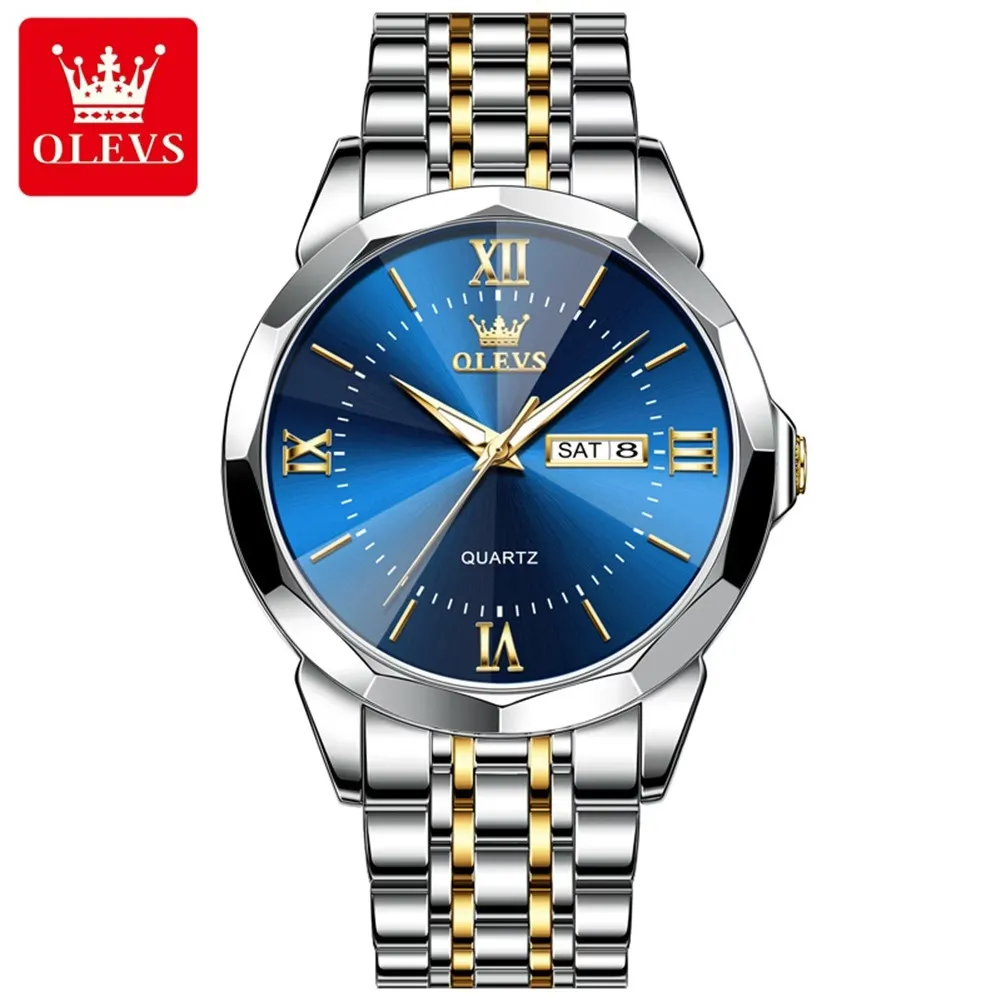 Olevs 9989 CH ? Silver Gold Blue For Man