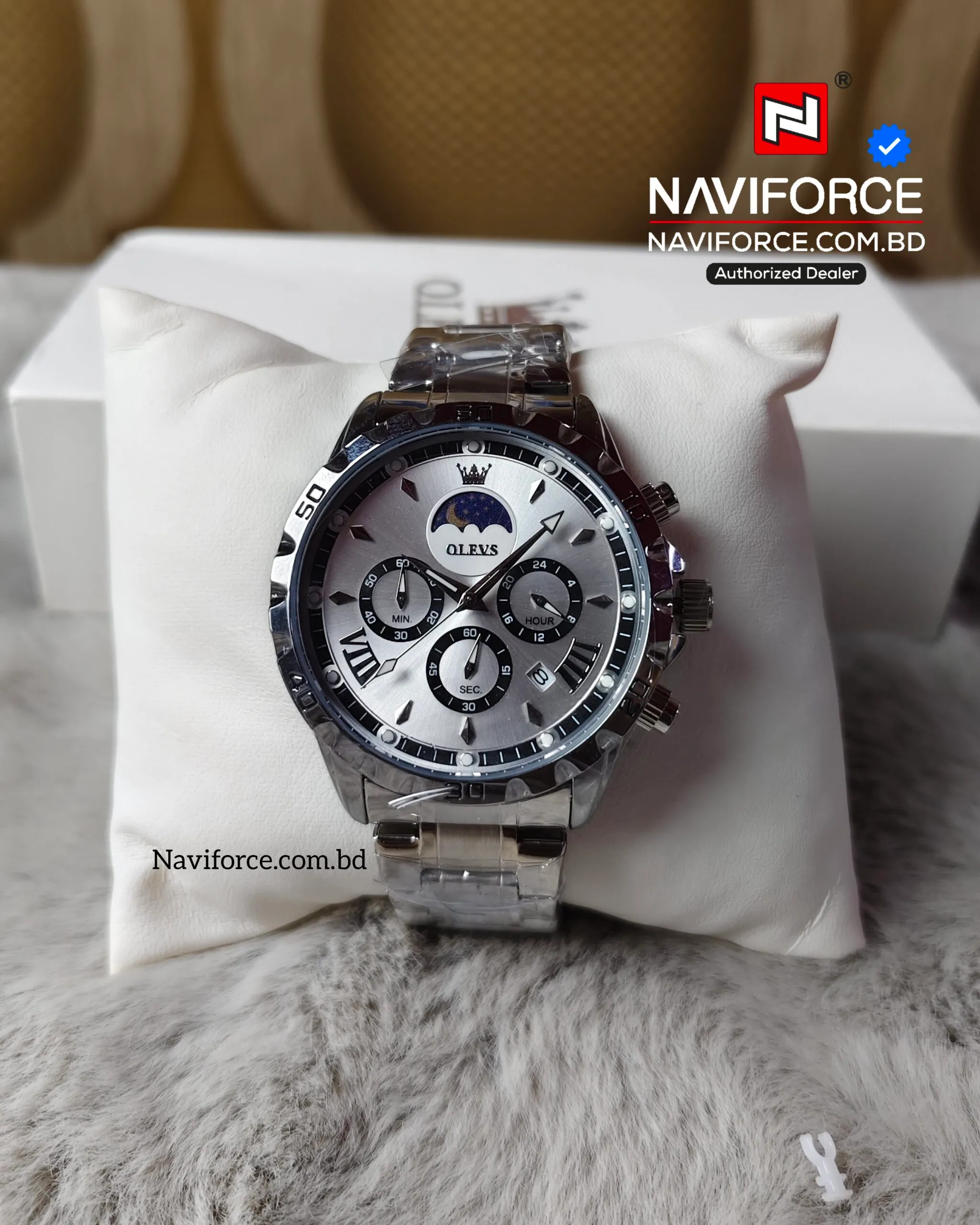 Olevs 2949 CH - Silver White For Men