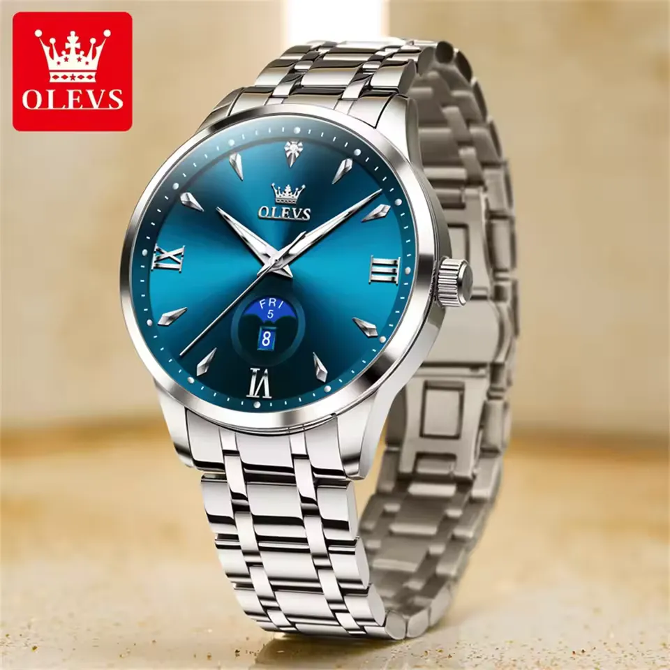 Olevs 3646 CH – Silver Blue For Men