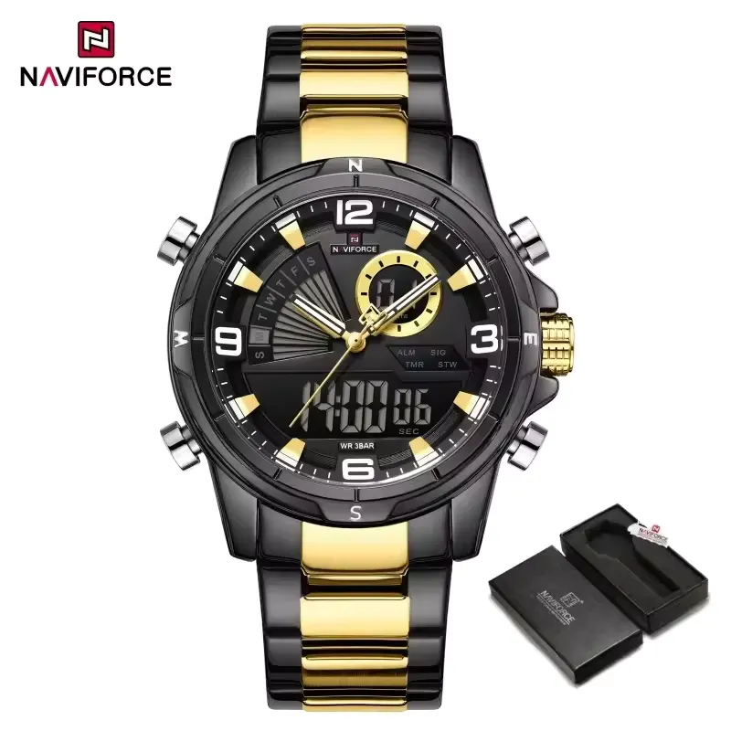 Naviforce 9257 For Men - Black Gold