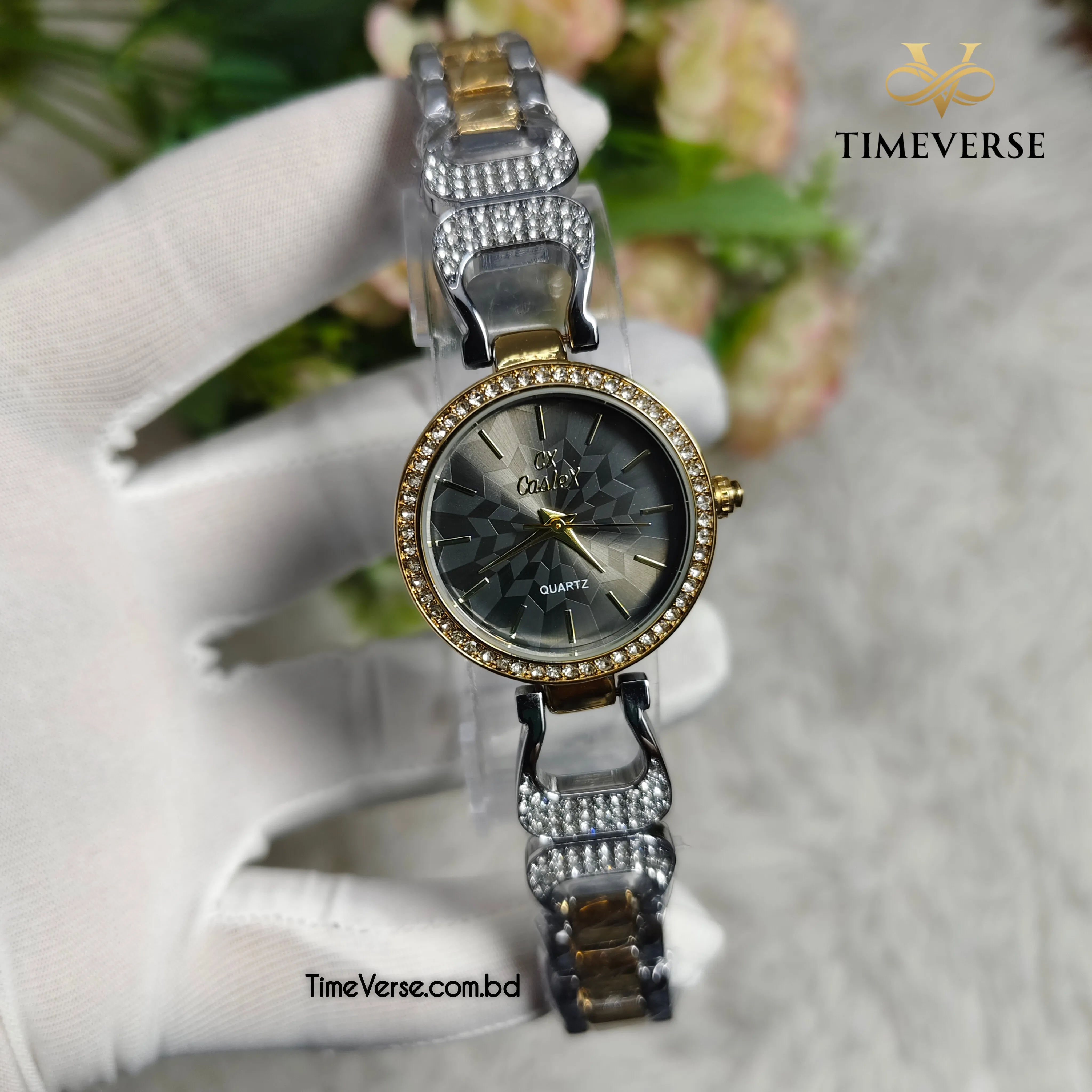 Caslex 342 Ladies Watch - Silver Gold Black
