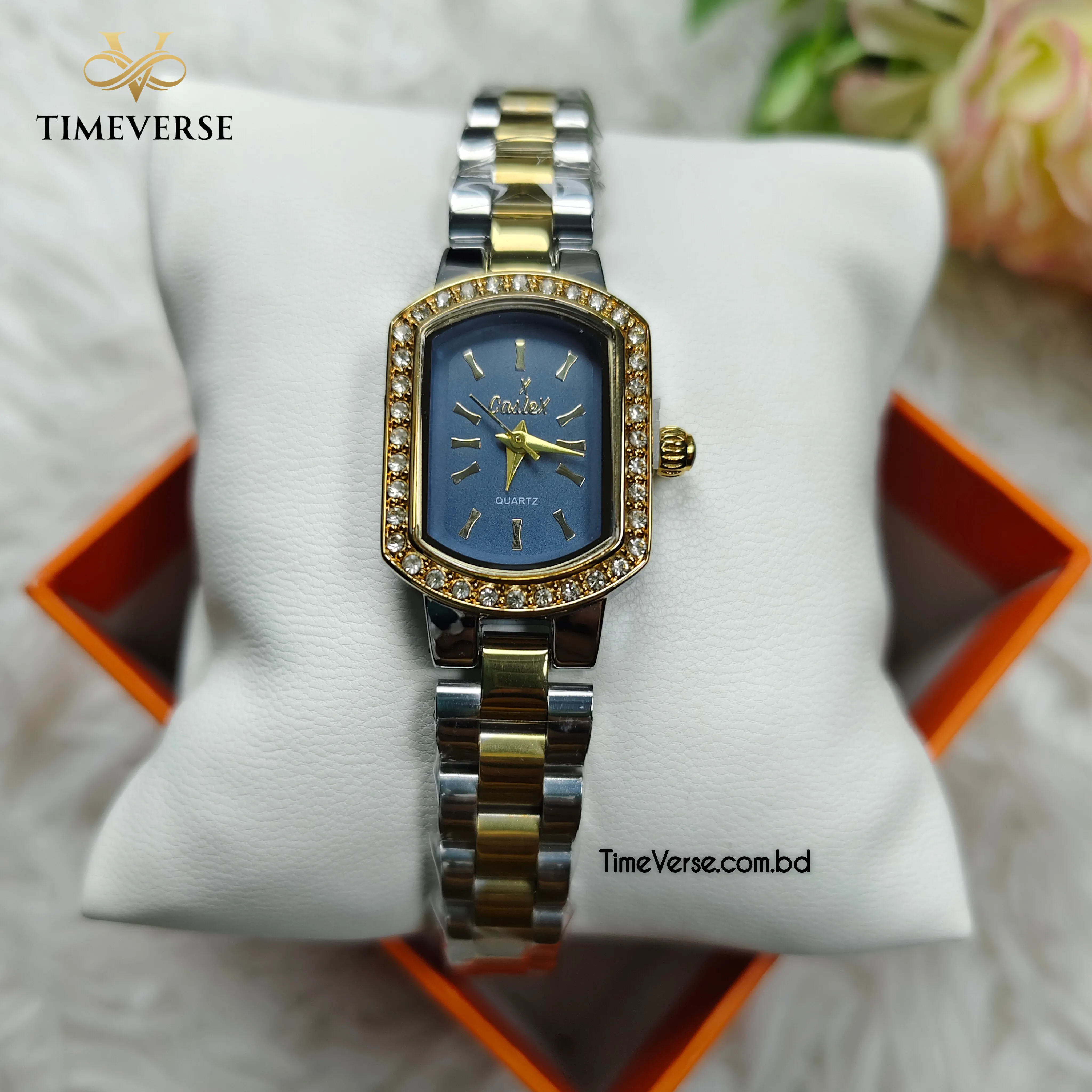 Caslex 738 Ladies Watch - Silver Gold Blue