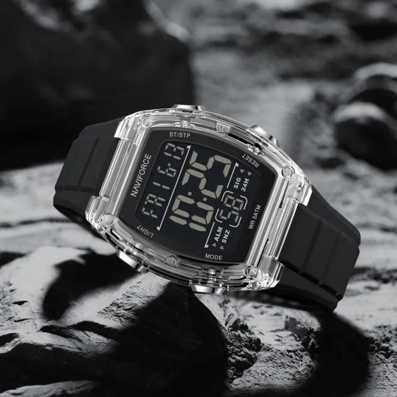 Naviforce 6106 For Men - Silver Black 