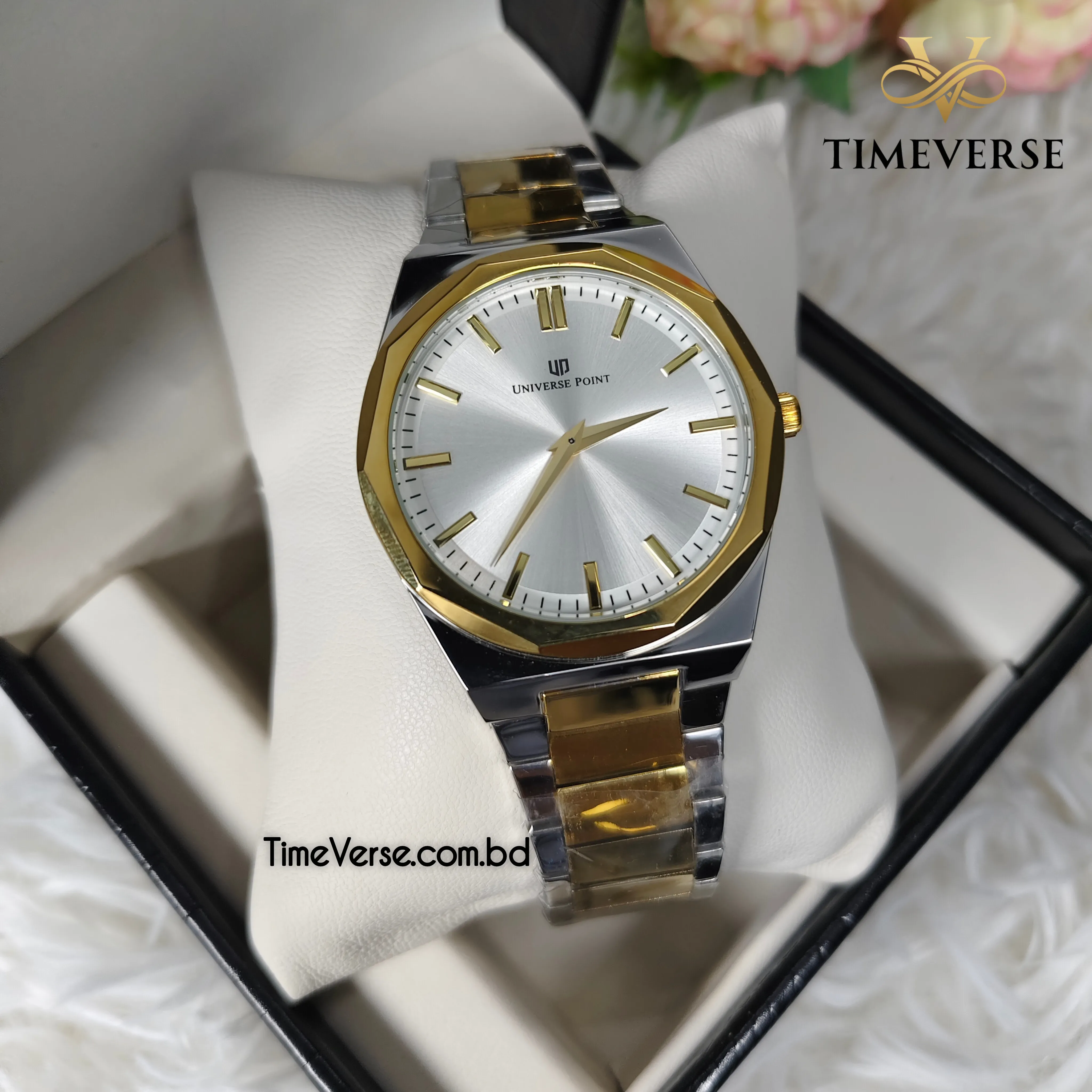 Universe Point 2605 Men's Watch - Silver Gold
