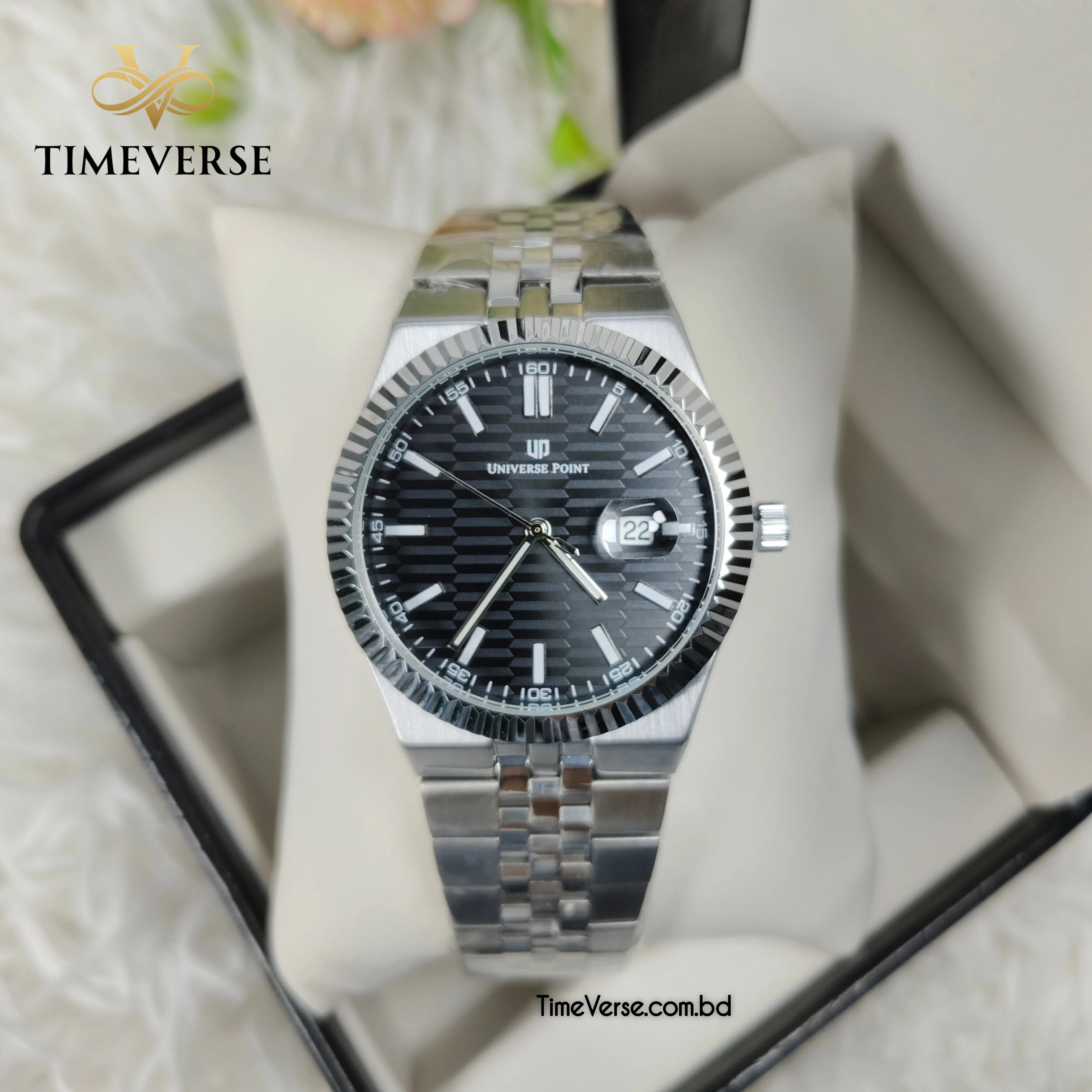 Universe Point A15 Men's Watch - Silver Black