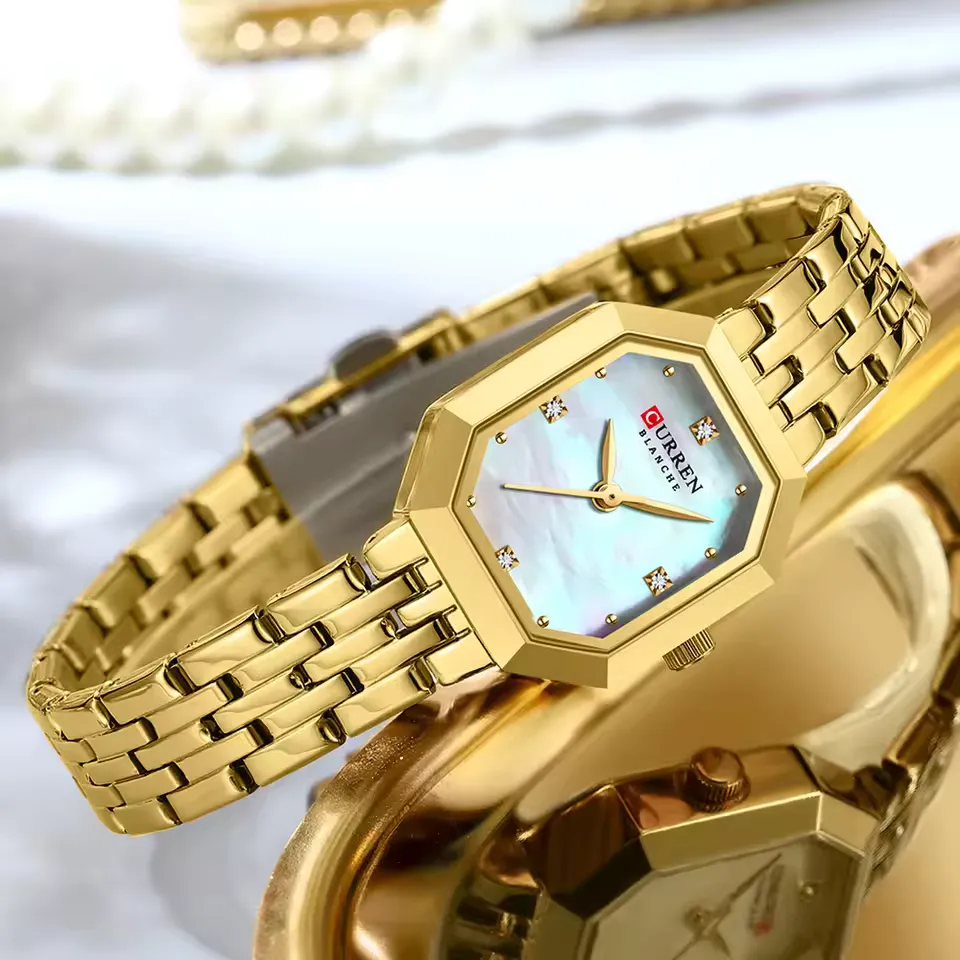 Curren 9108 Ladies Watch - Gold White