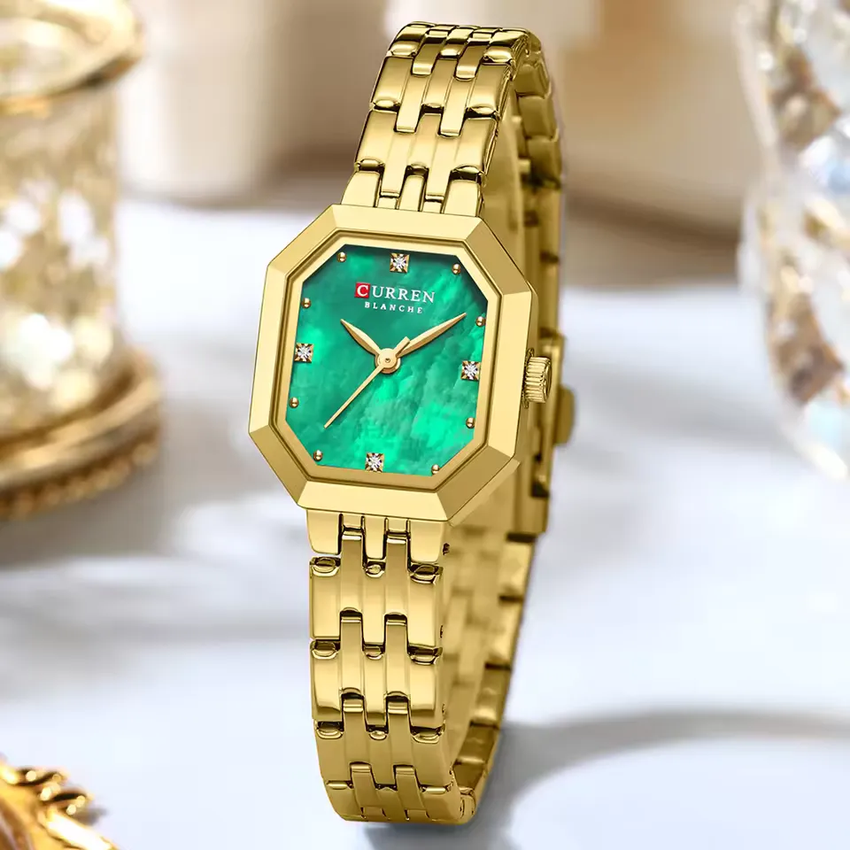 Curren 9108 Ladies Watch - Gold Green 