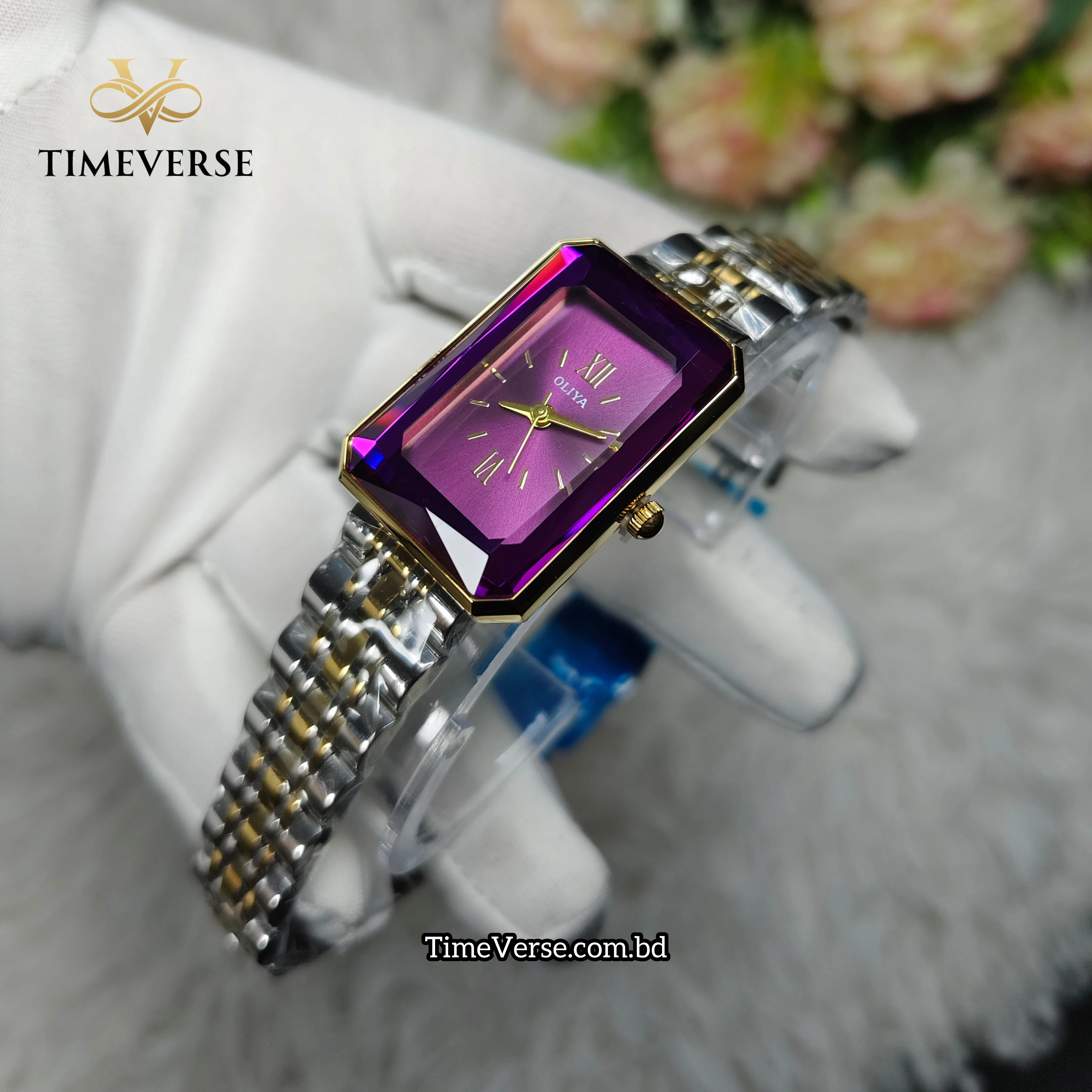Oliya 6881 Ladies Watch - Silver Gold Purple
