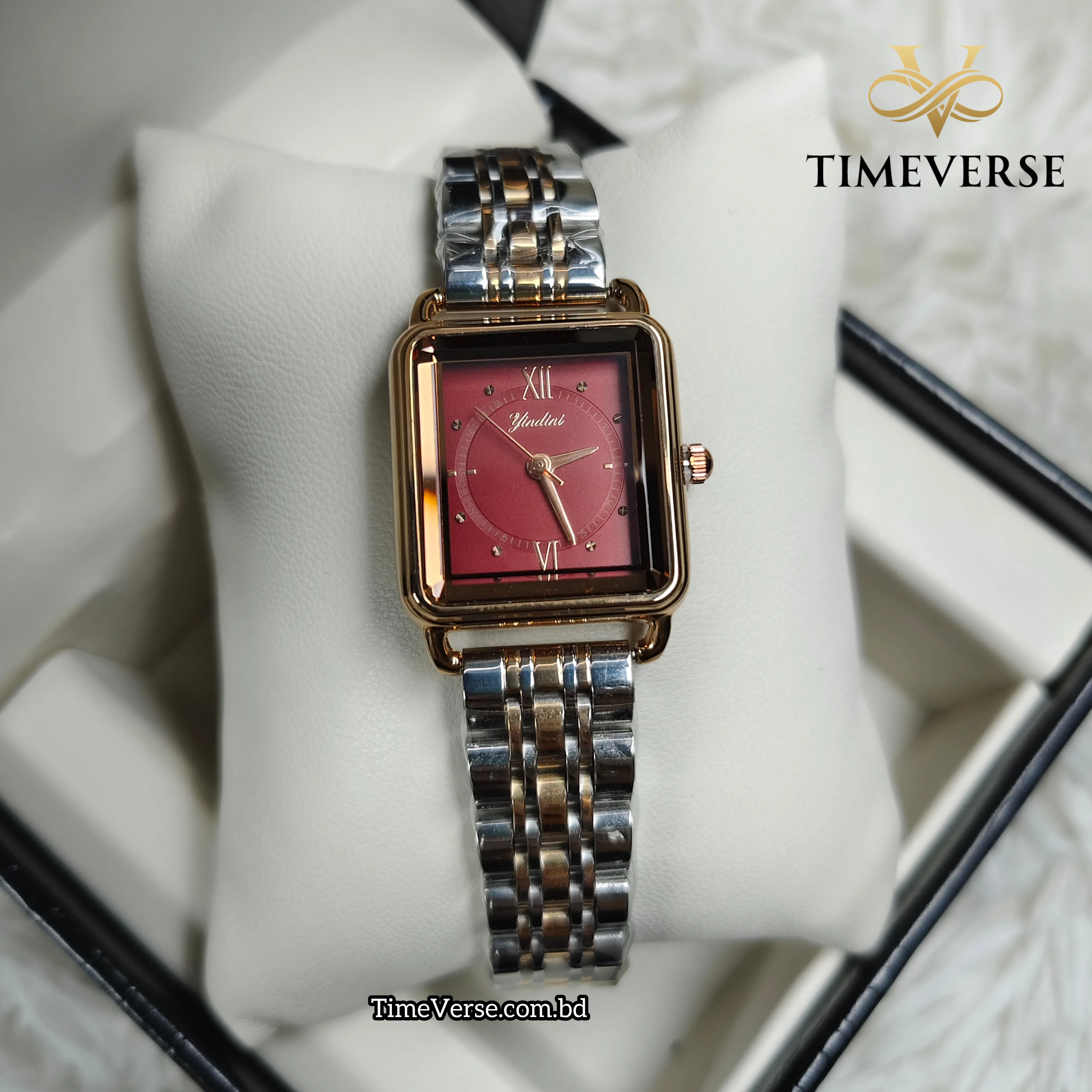 Yindini 896 Ladies Watch - Silver Rose Red