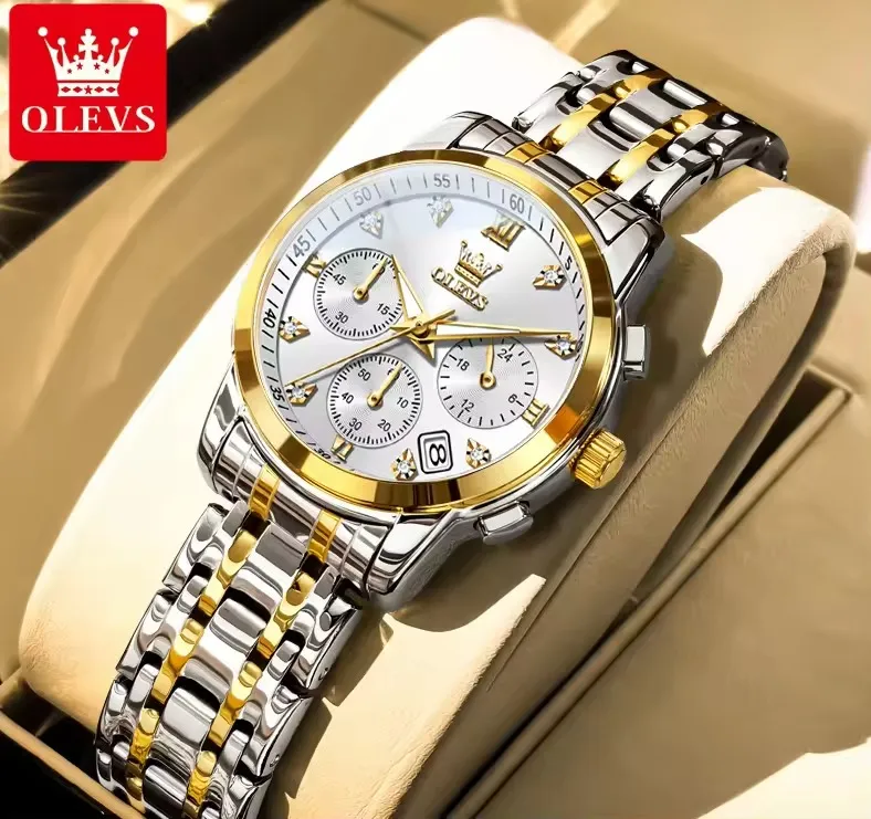 Olevs 2858 For Women - Gold White