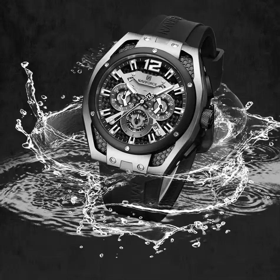 Naviforce 8063 - Silver Black 