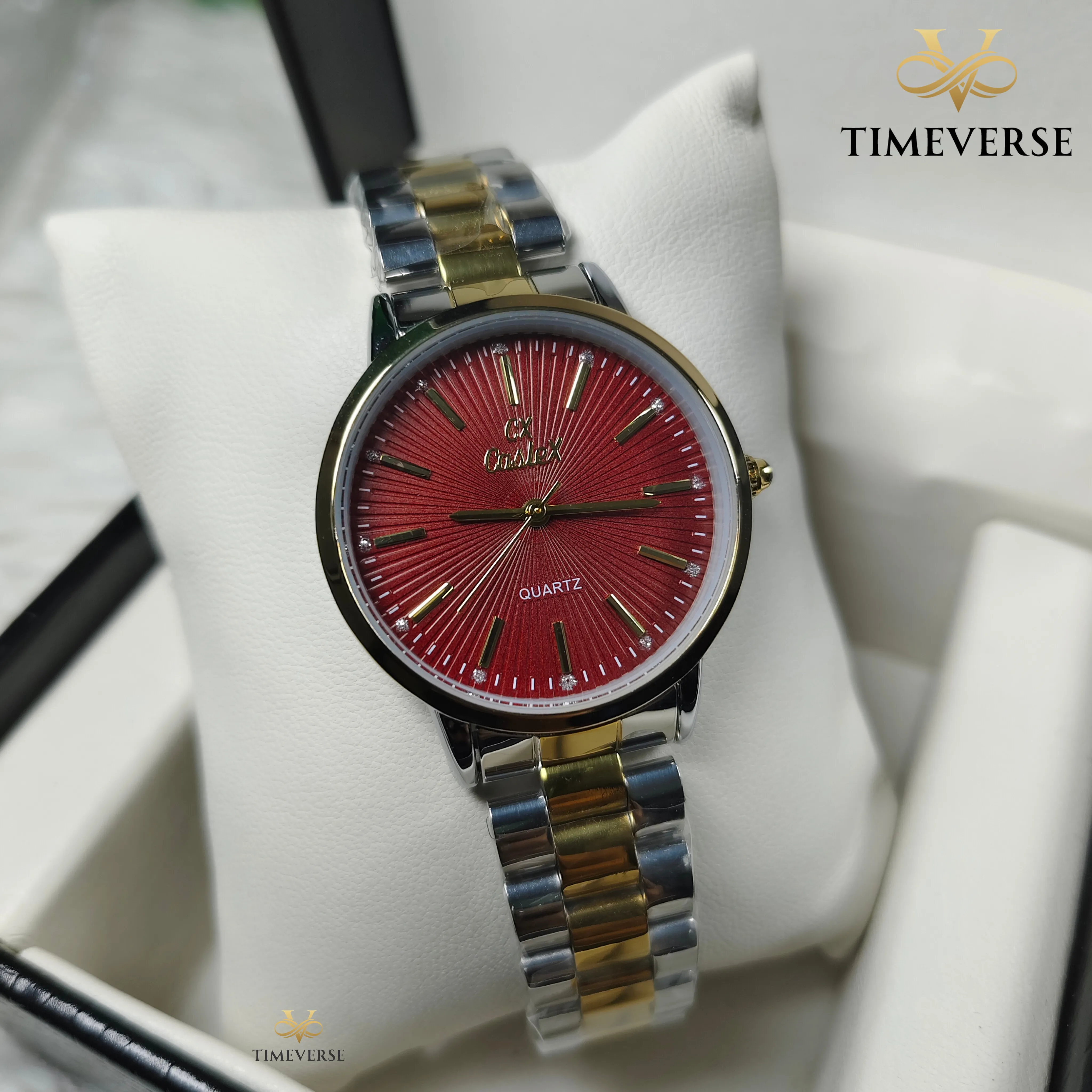 Caslex 027 Ladies - Silver Gold Red