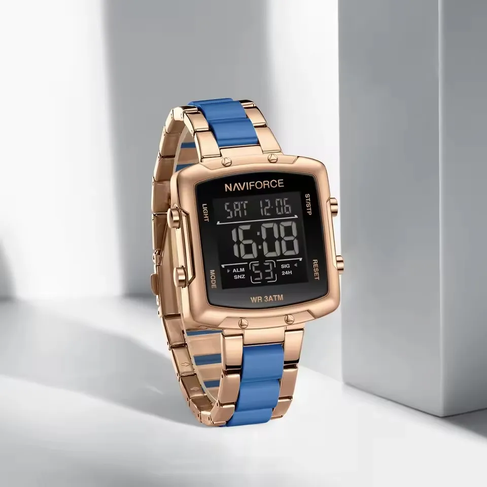 Naviforce 5057 Ladies Digital Watch - Rose Blue