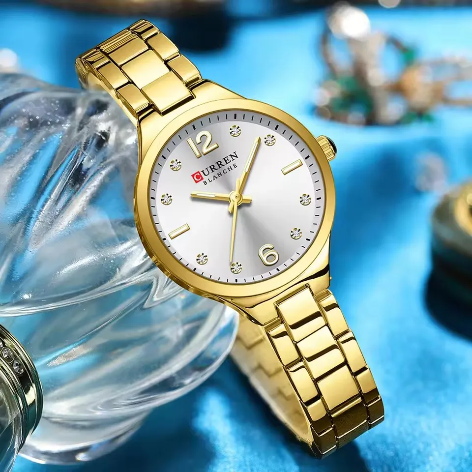 Curren 9105 Ladies Watch - Gold White