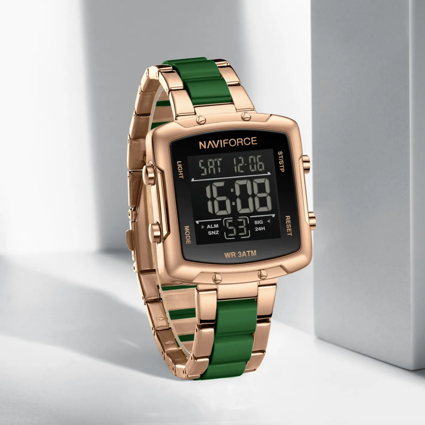 Naviforce 5057 Ladies Digital Watch - Rose Green 