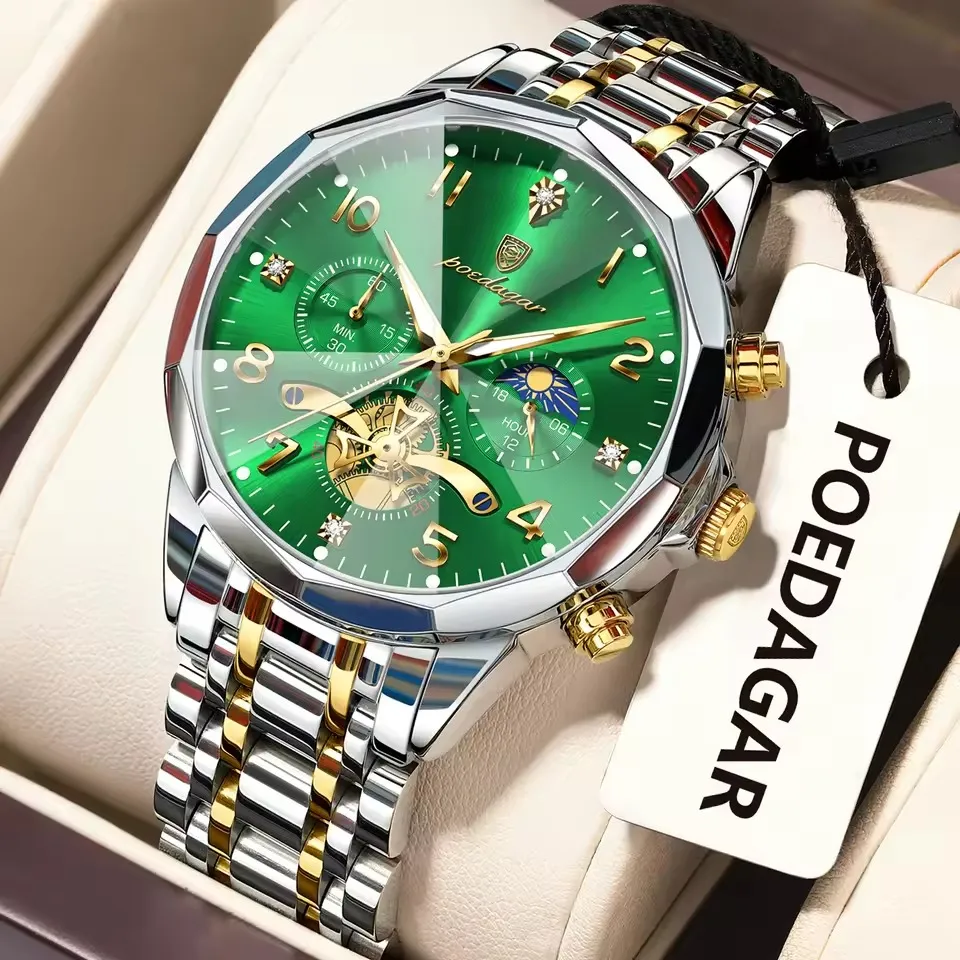 Poedagar 939 For Men - Silver Gold Green 