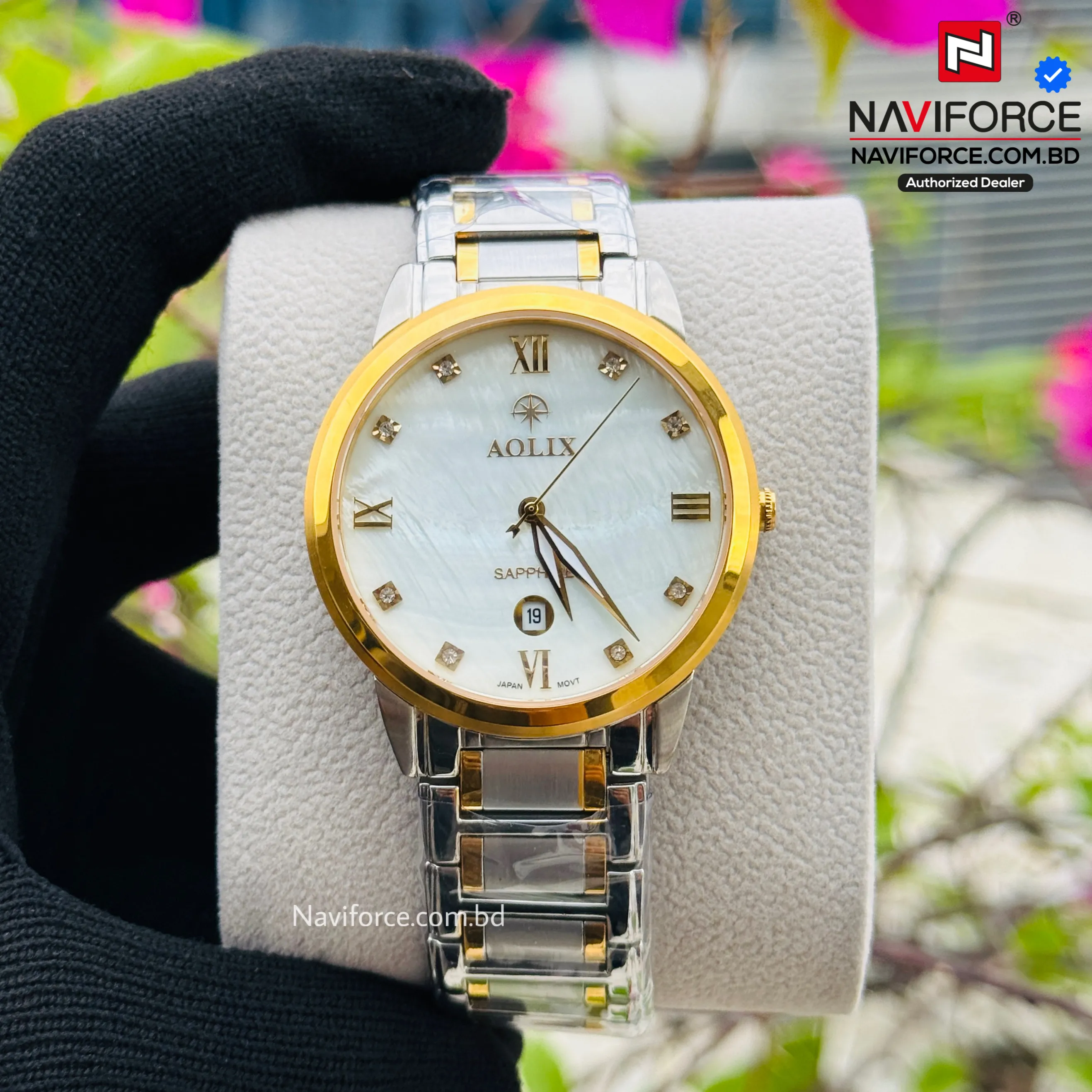 Aolix 9149 Men's Watch - Silver Gold White 