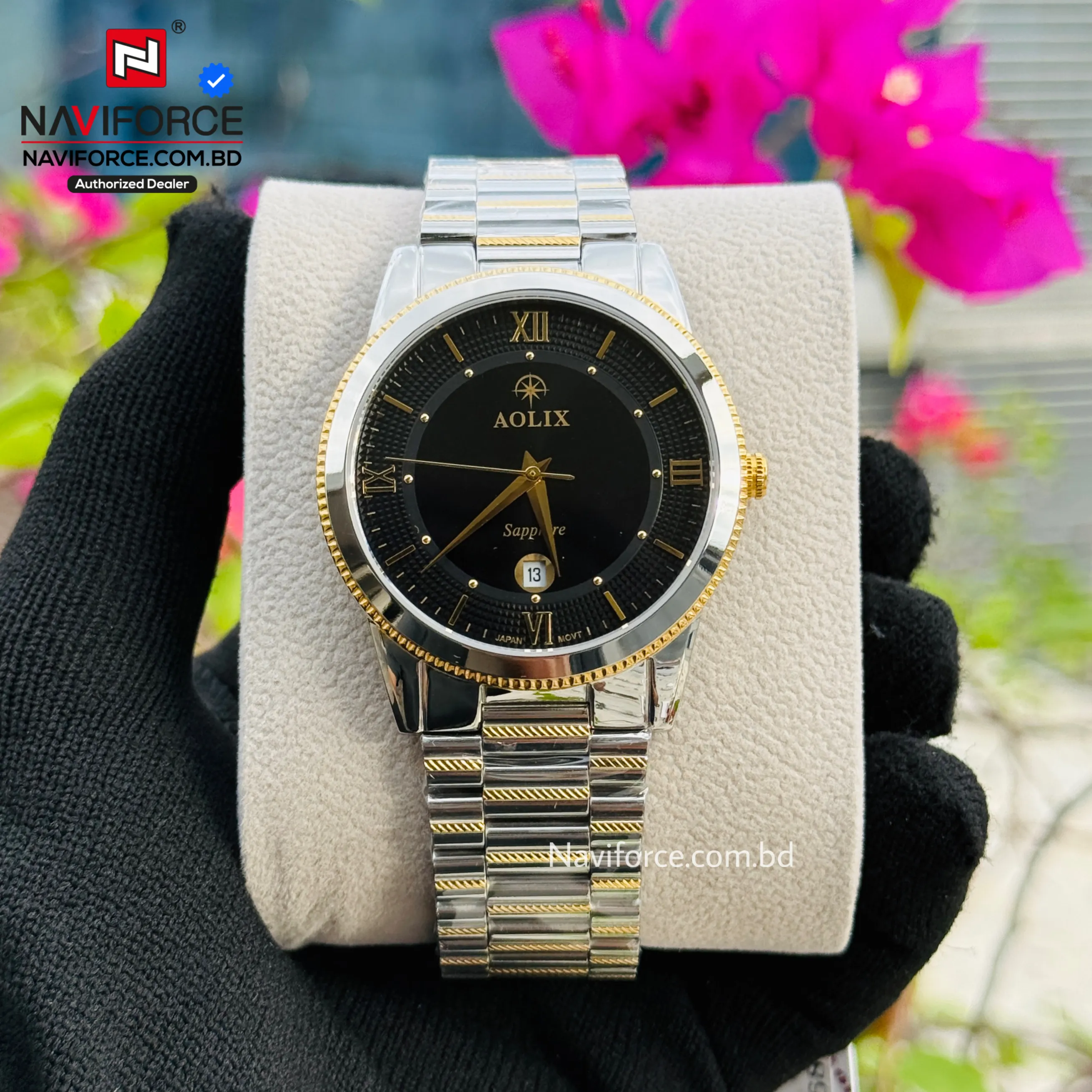 Aolix 9162 Men's Watch - Silver Gold Black