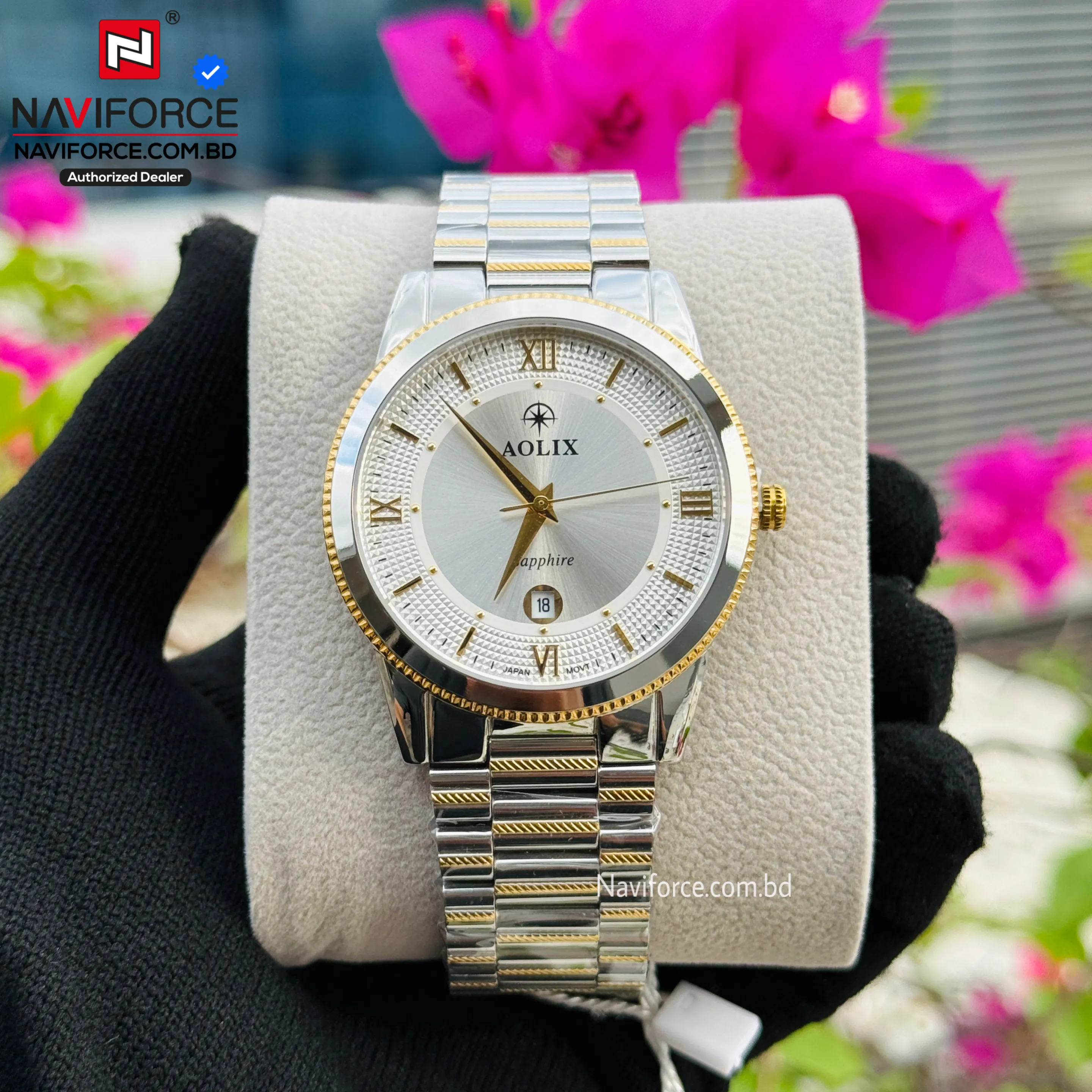 Aolix 9162 Men's Watch - Silver Gold 