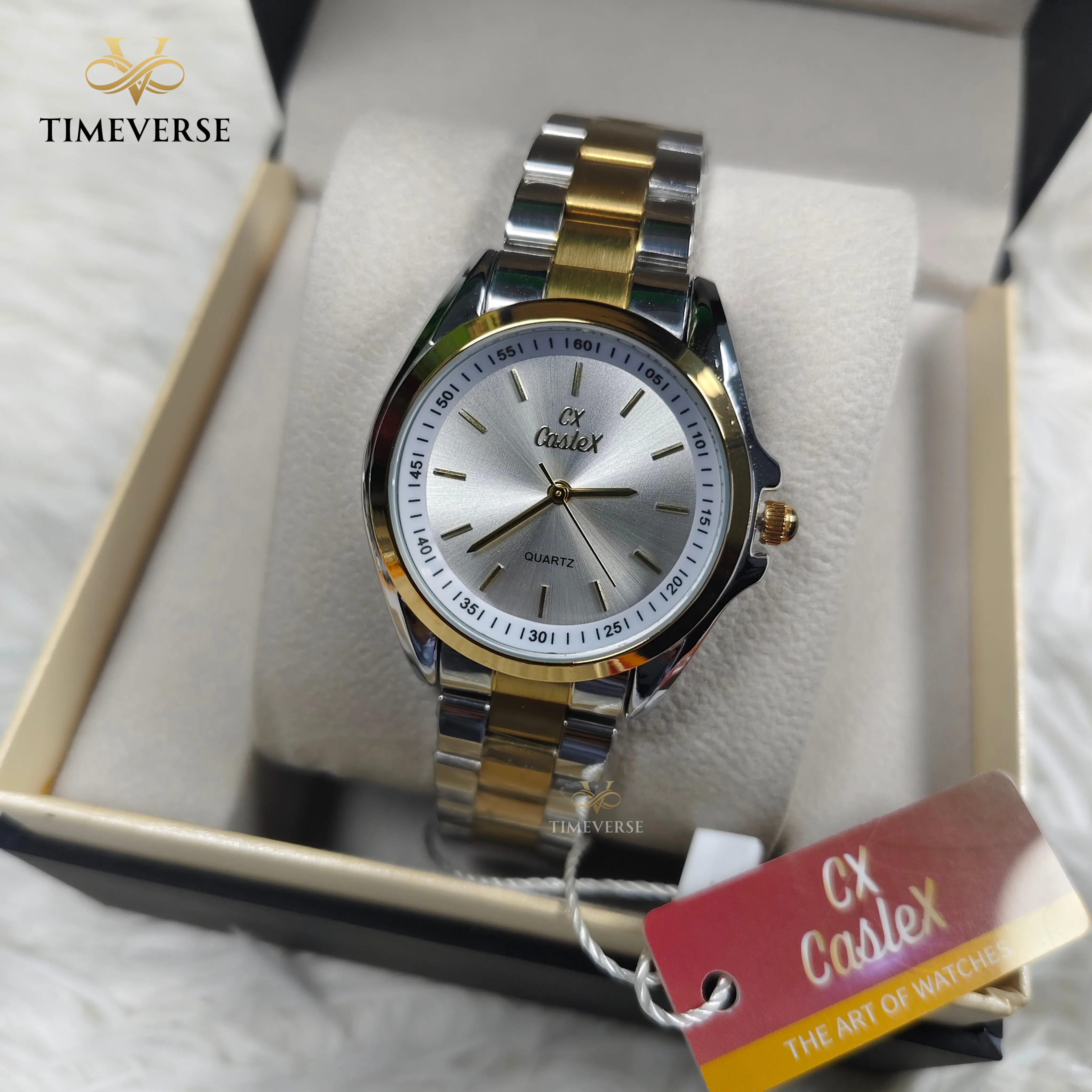 Caslex 018 Ladies Watch - Silver Gold White