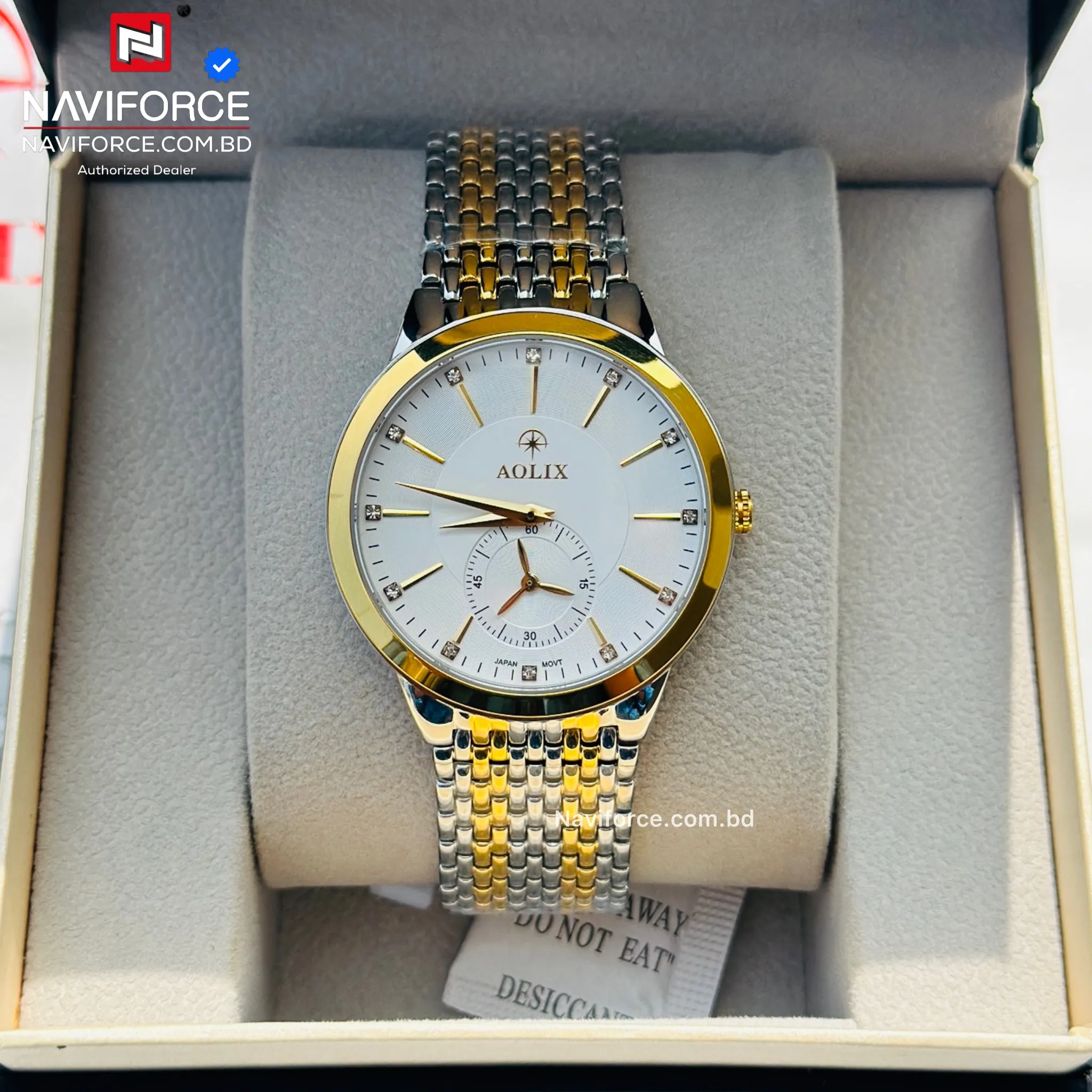 Aolix 9139 Men's Watch - Silver Gold White