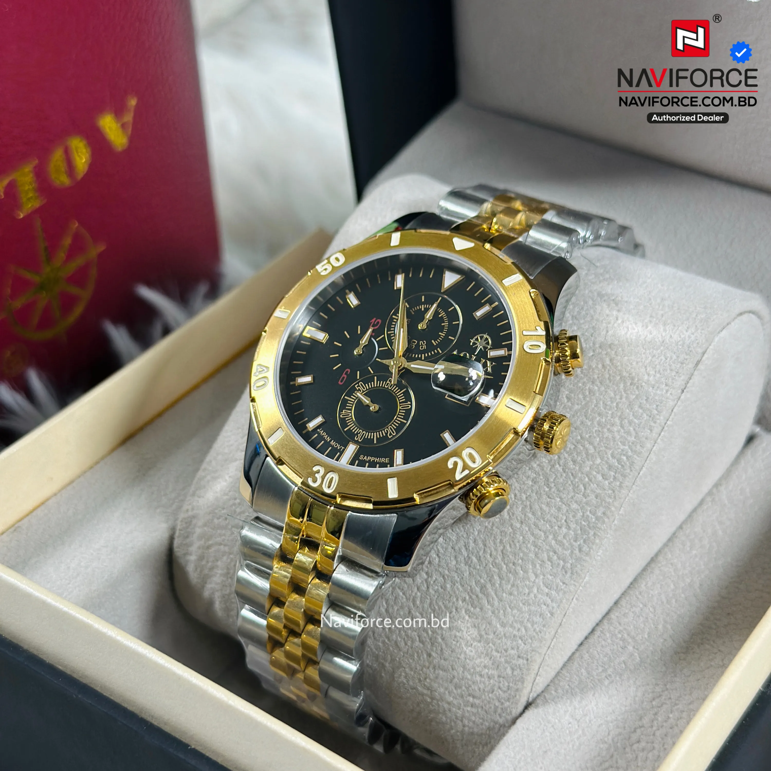 Aolix 7087 Men's Watch - Silver Gold Black