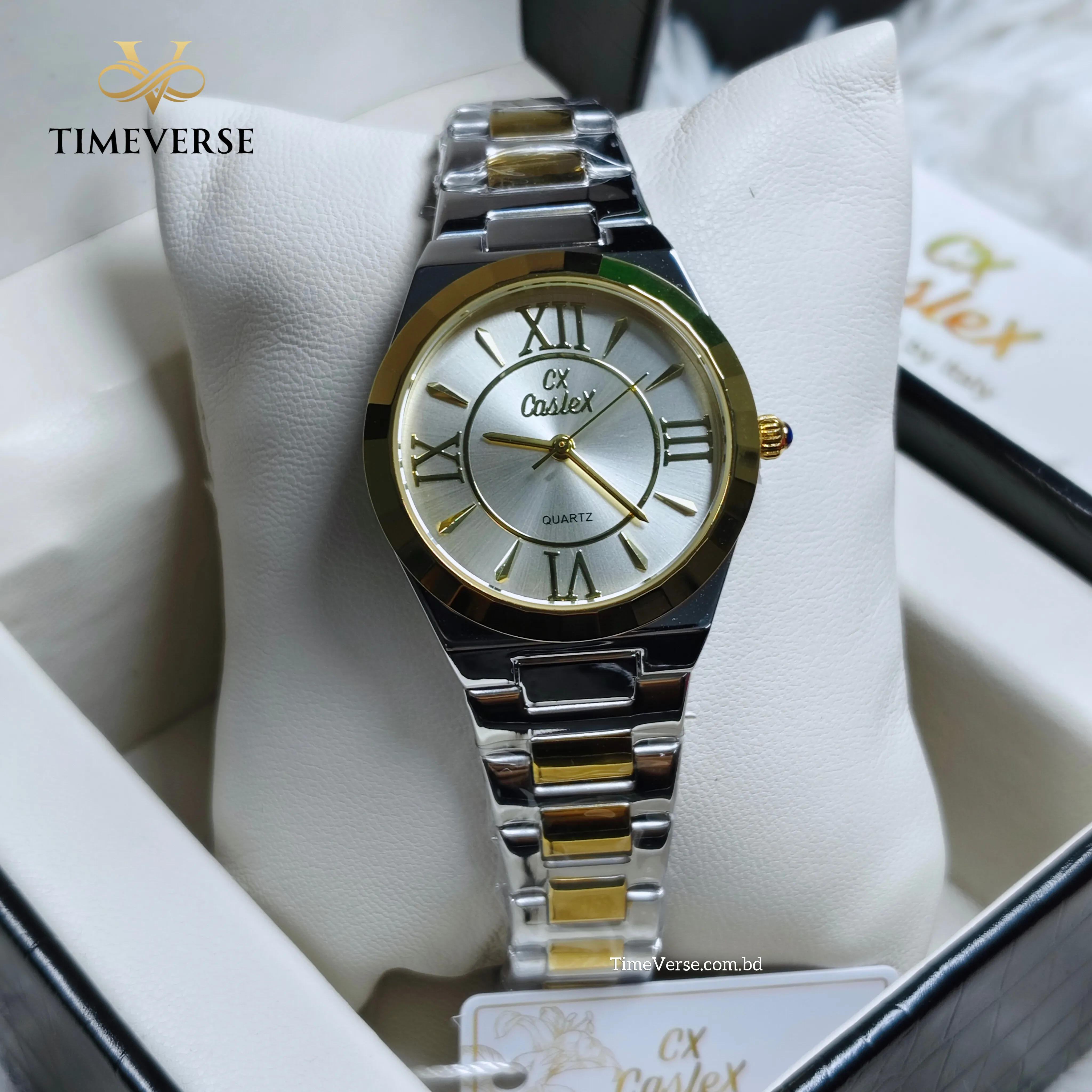 Caslex 026 Ladies Watch - Silver Gold White