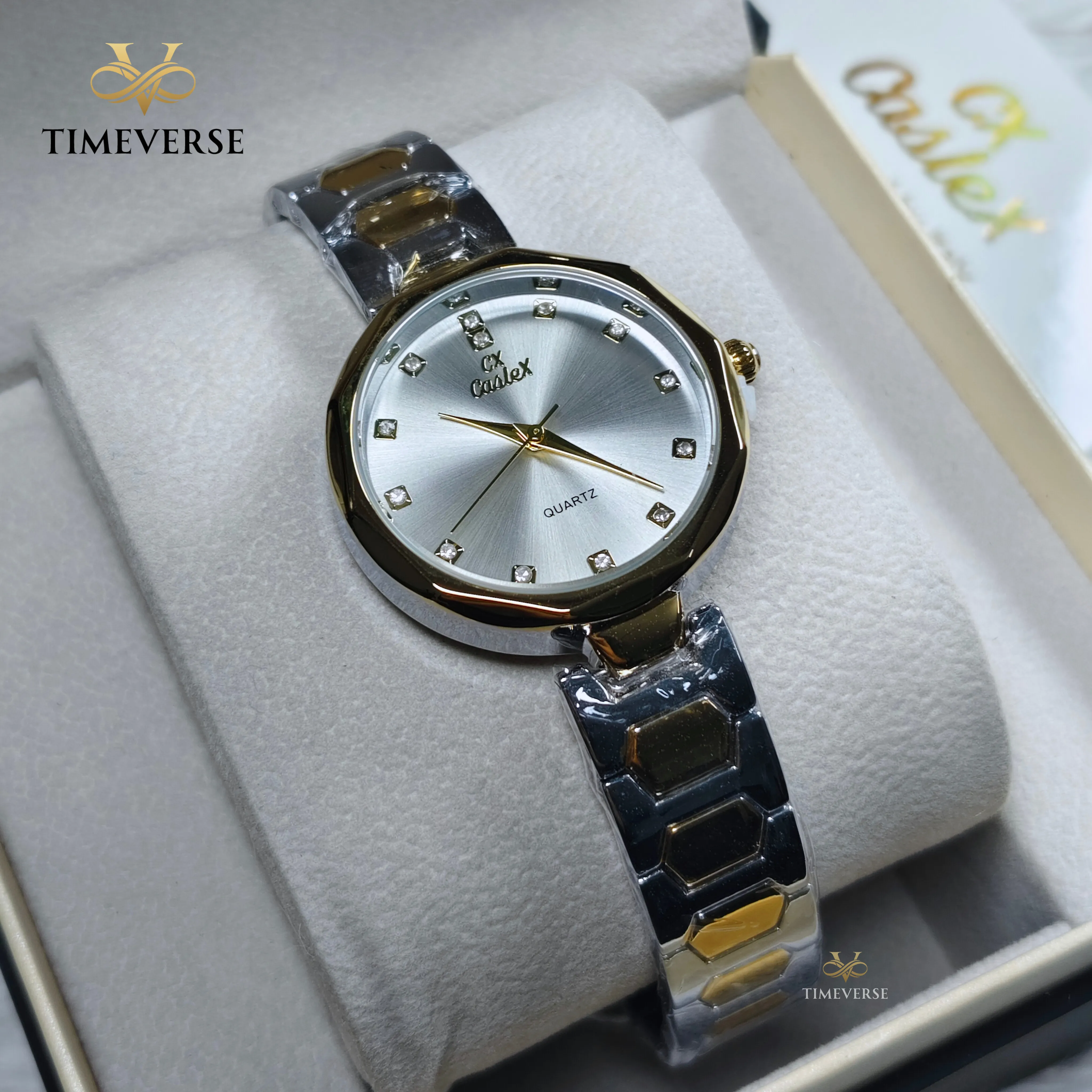 Caslex 255 Ladies Watch -  Silver Gold White