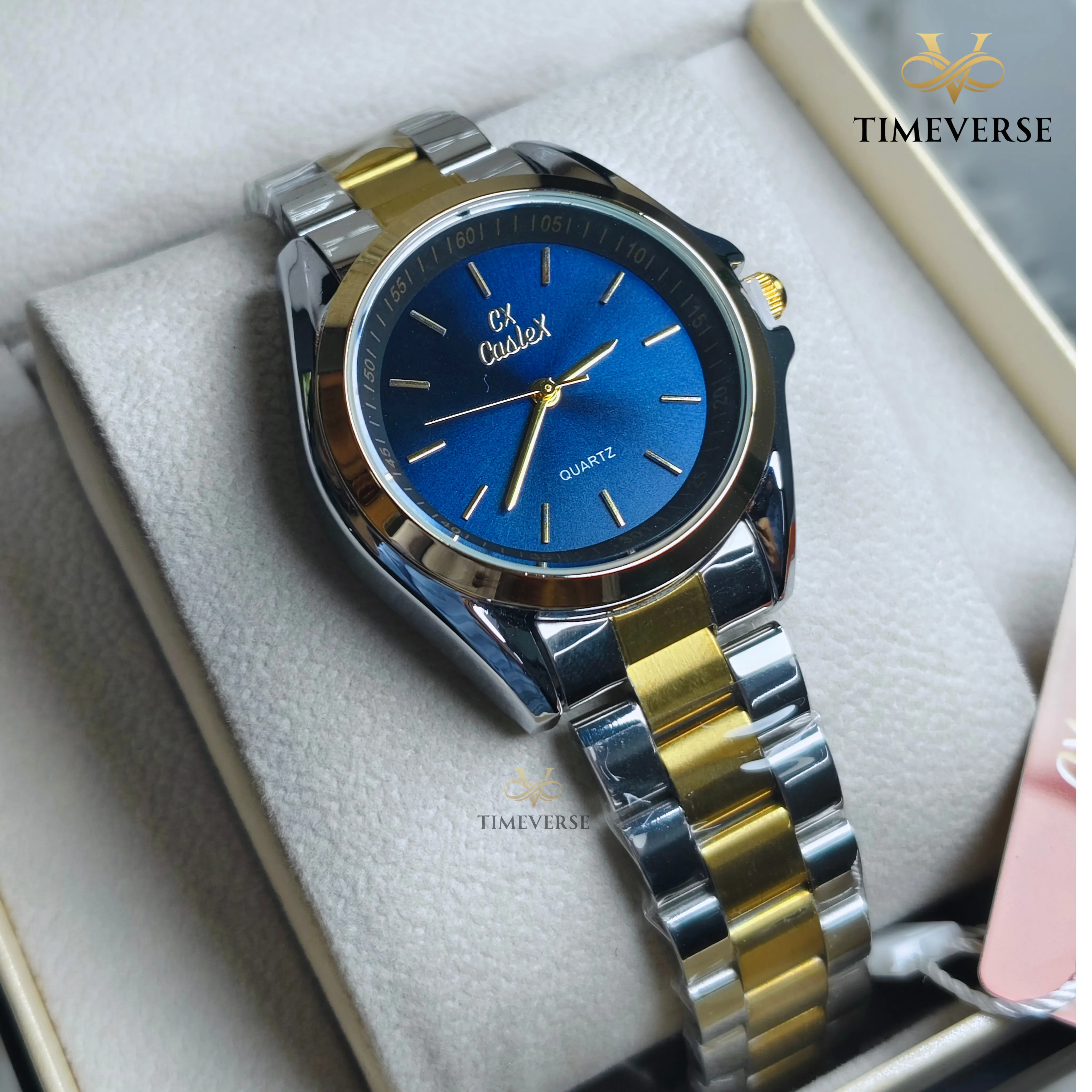 Caslex 018 Ladies Watch - Silver Gold Blue