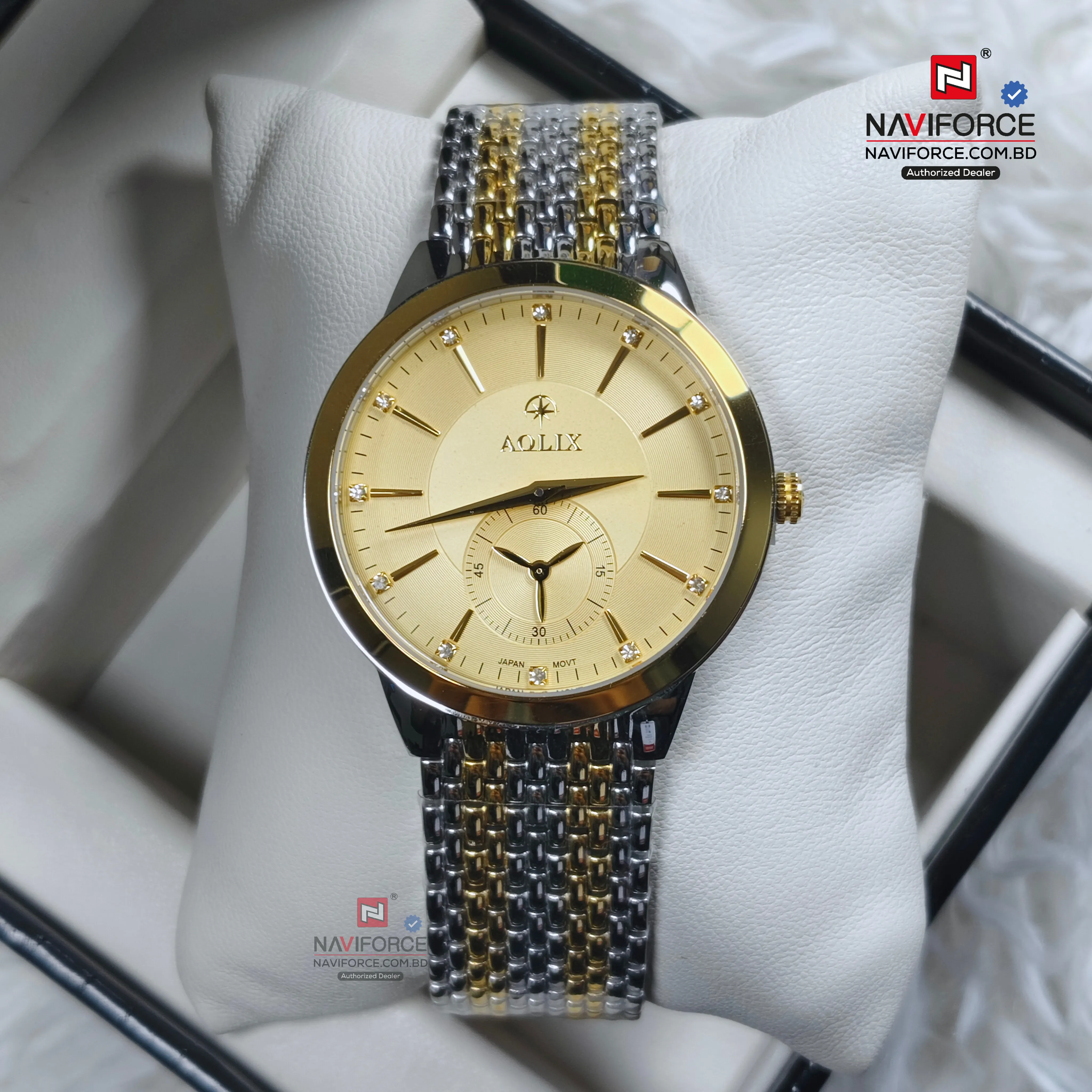 Aolix 9139 Men's Watch - Silver Gold 