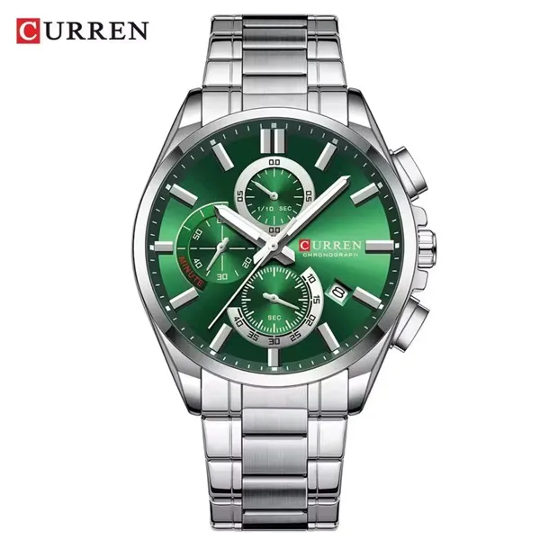 Curren 8475 For Men- Silver Green 