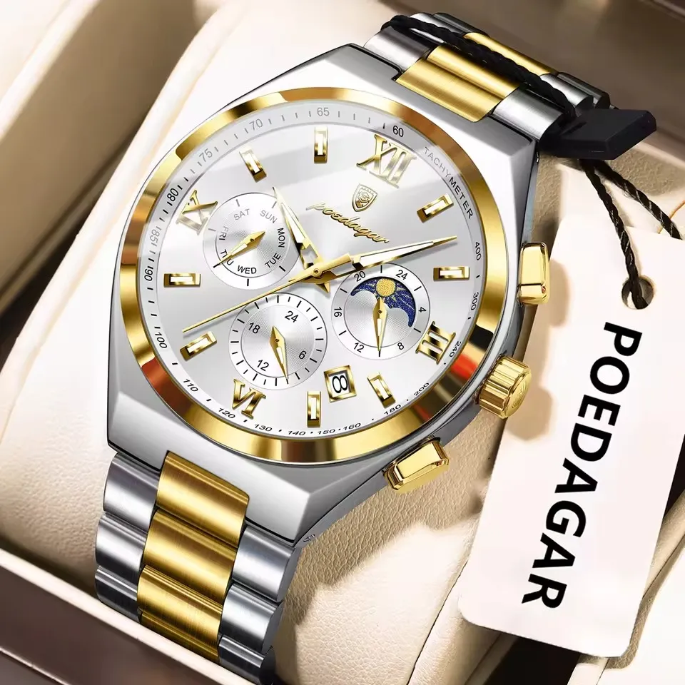 Poedagar 688 For Men - Silver Gold White