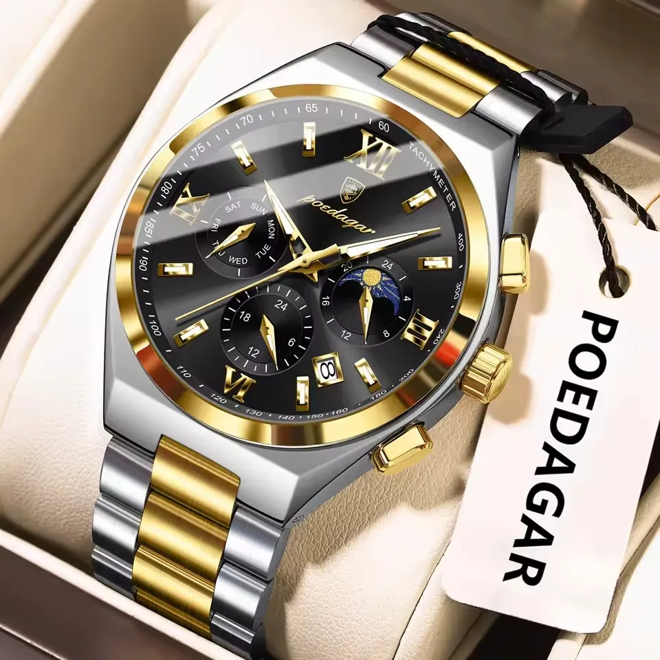 Poedagar 688 For Men - Silver Gold Black 