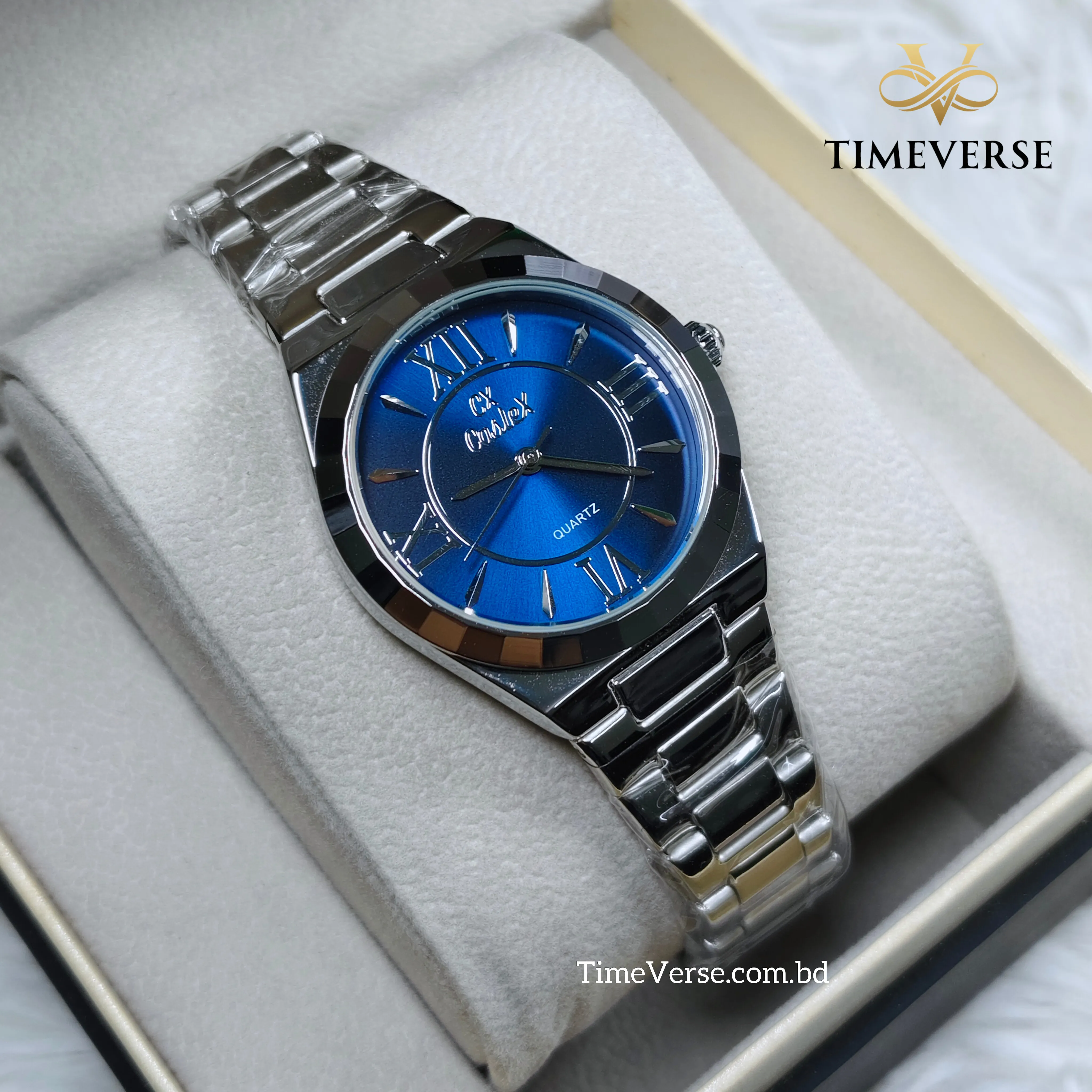 Caslex 026 Ladies Watch - Silver  Blue 