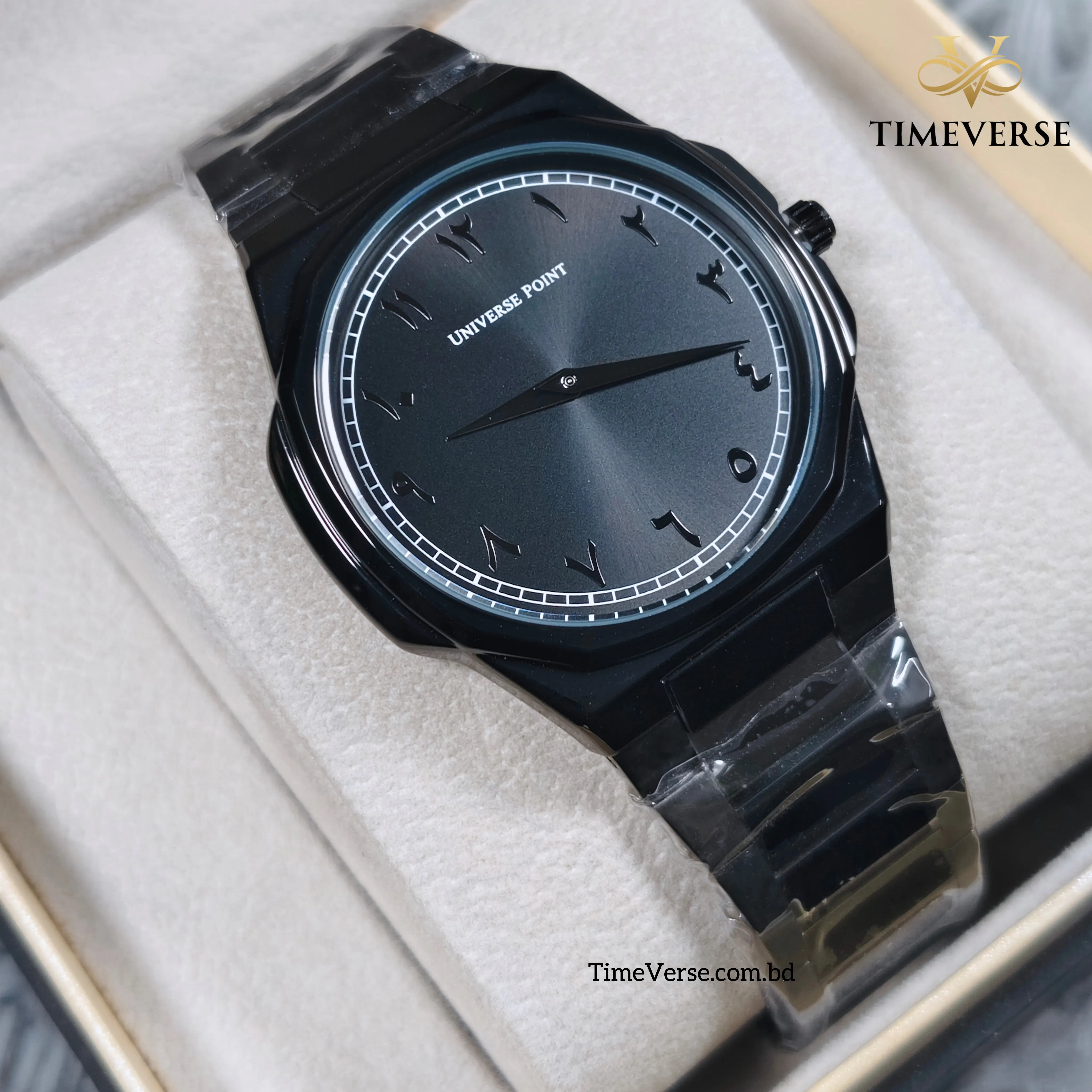 Universe Point 7666 Arabic Dial Men's Watch - Black
